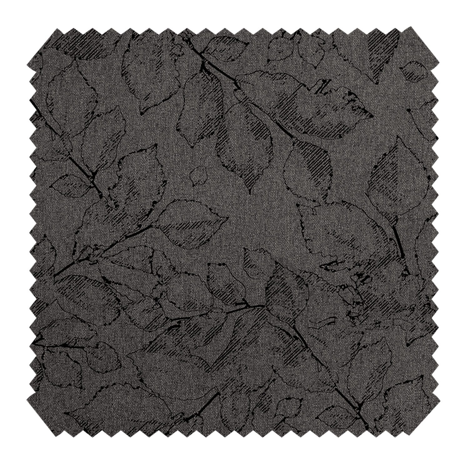 novely® Stoff MALCHIN GRACE - Polsterstoff im Leinenlook mit Blätter-Print, Strapazierfähig, Kuschelweich, Meterware, 1lfm