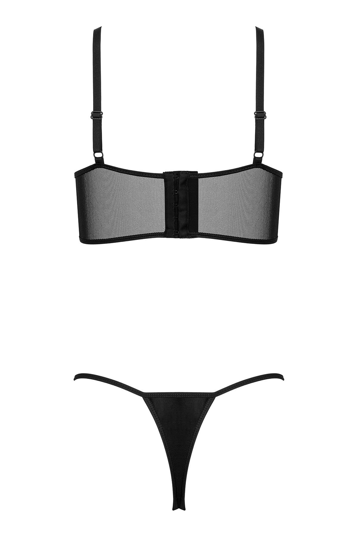 SpaLeXLine Set: Bügel-BH Bustier-Set Astrima schwarz Wetlook BH mit String (Set)