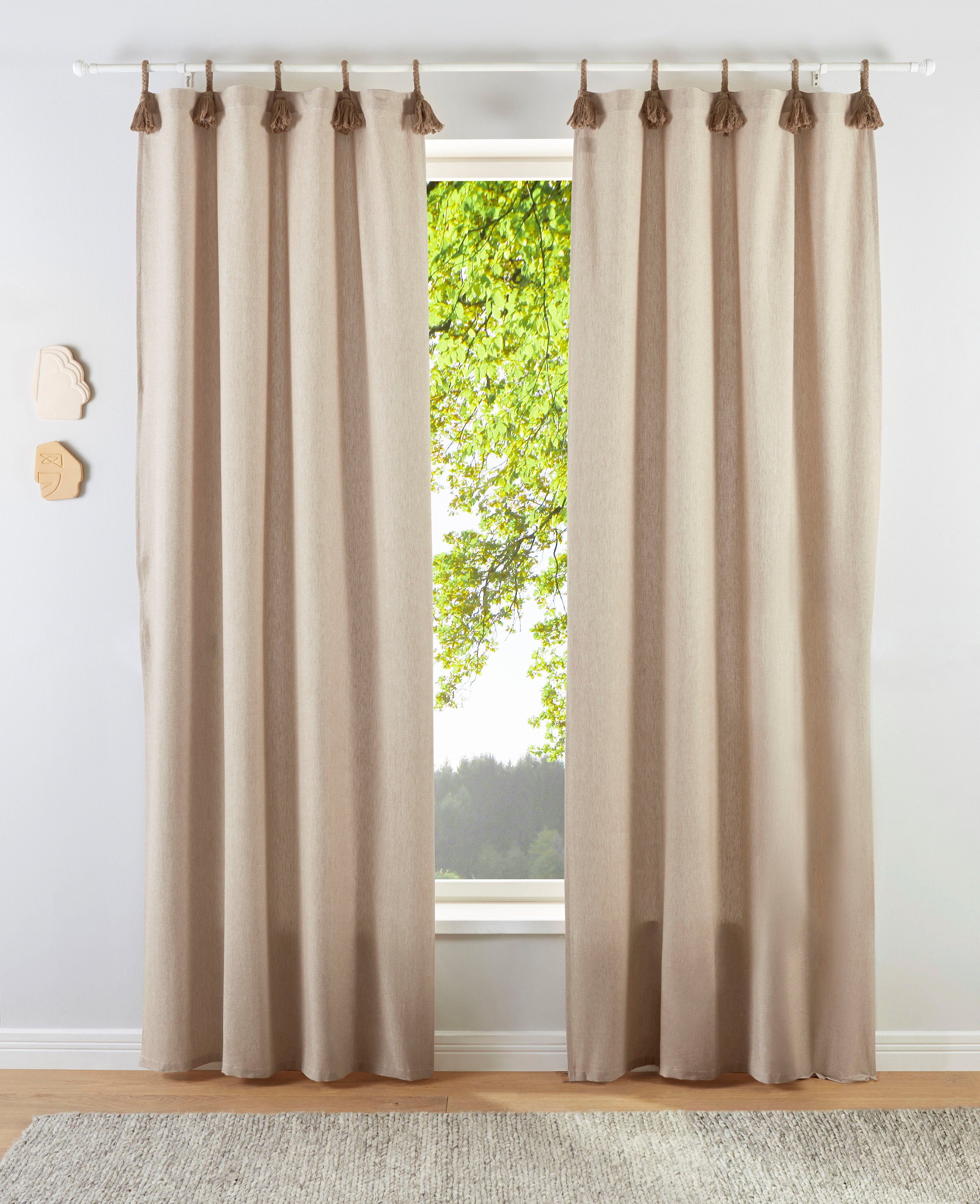 LeGer Home by Lena Gercke Gardine Leger (1 St), Schlaufen, blickdicht, Baum günstig online kaufen