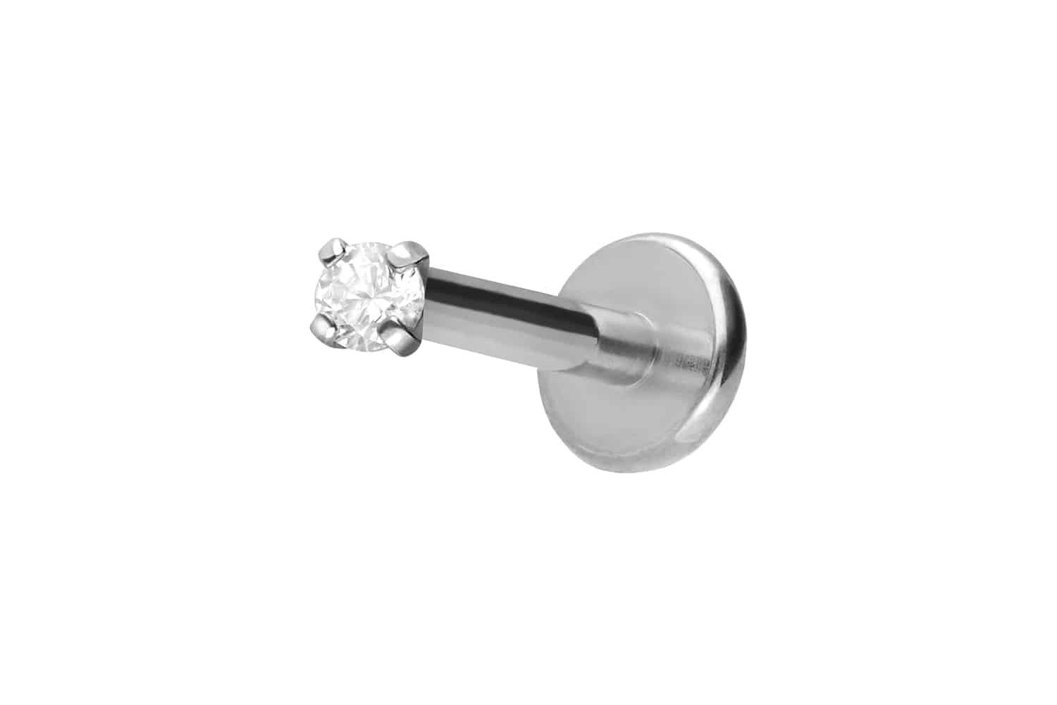 PIERCINGLINE Piercing-Set Titan Labret mit Innengewinde EINGEFASSTER KRISTA günstig online kaufen