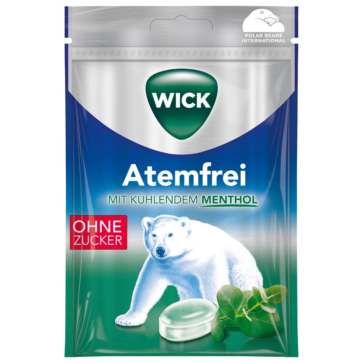 WICK Süßigkeit, WICK Atemfrei zuckerfreie Halsbonbons mit Eukalyptus und Menthol 72g