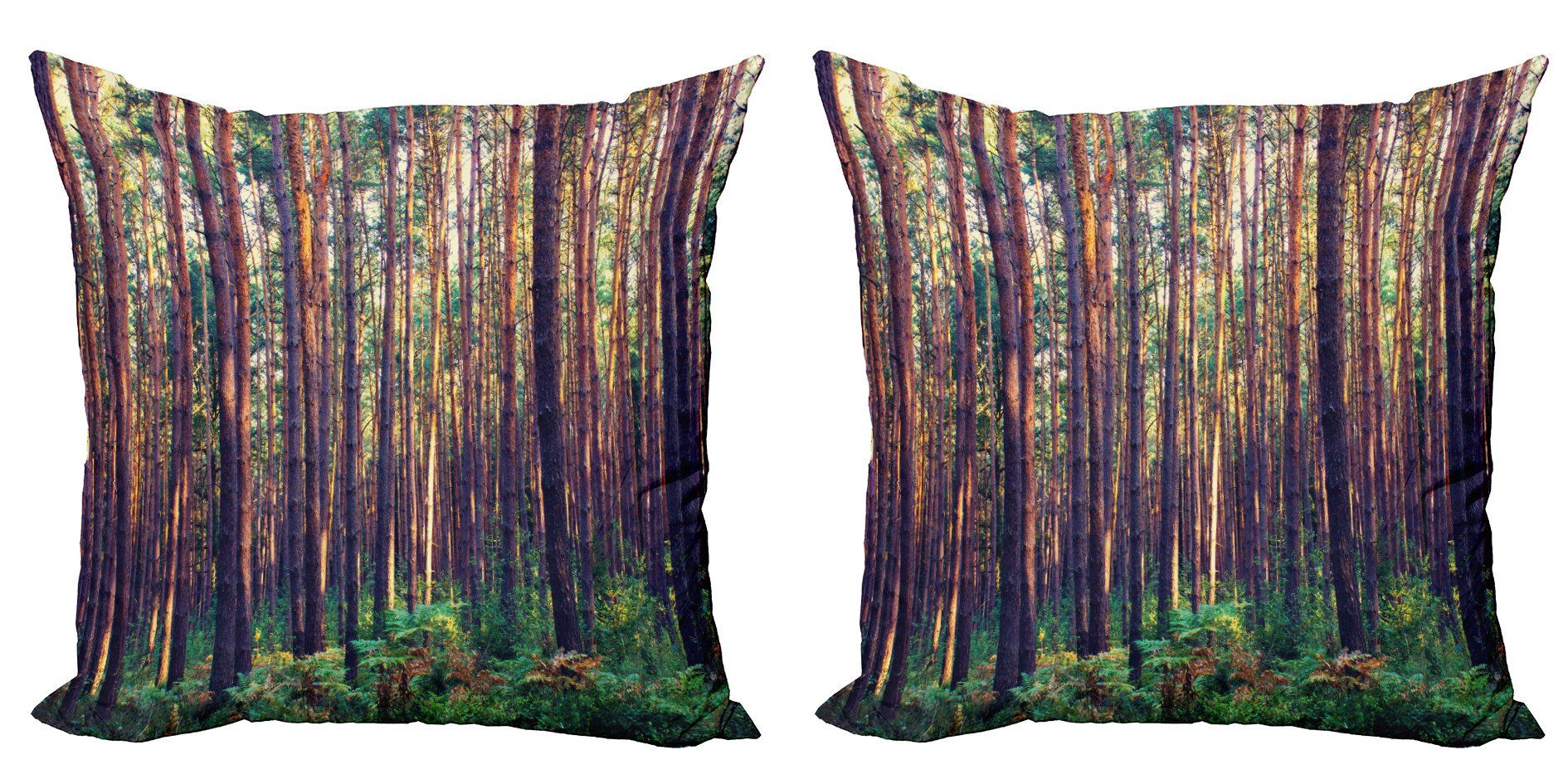 Kissenbezüge Modern Accent Doppelseitiger Digitaldruck, Abakuhaus (2 Stück), Natur Fall-Bäume Wald Trunk