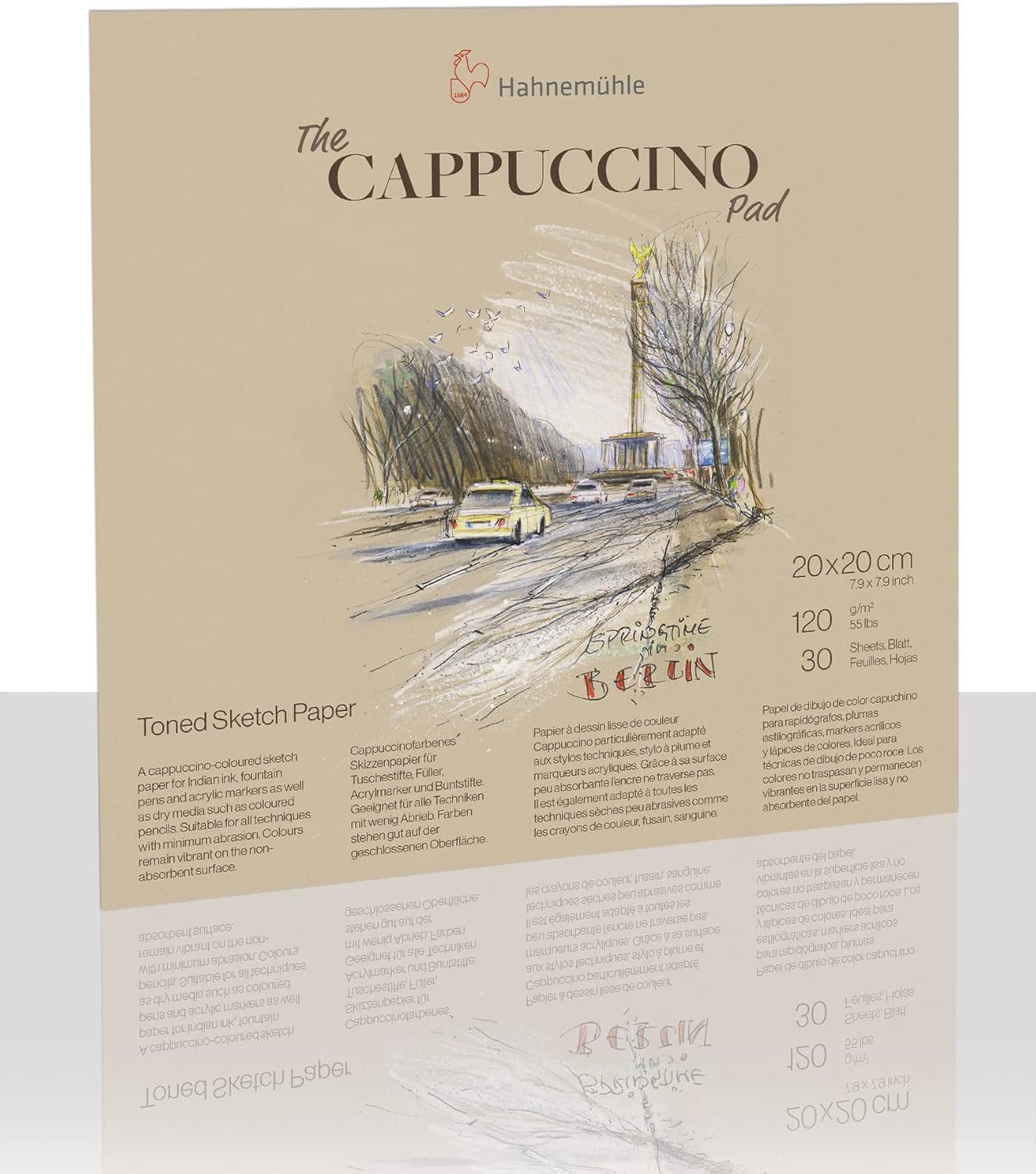 Hahnemühle Skizzenblock The Cappuccino Pad 20x20cm, 120g/m², 30 Blatt, Toned