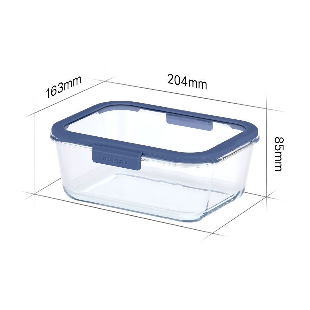 Vorratsbehälter (1-tlg) Borosilikatglas, 1200ml, NEOFLAM® Glacé Glas Vorratsglas Silikon,