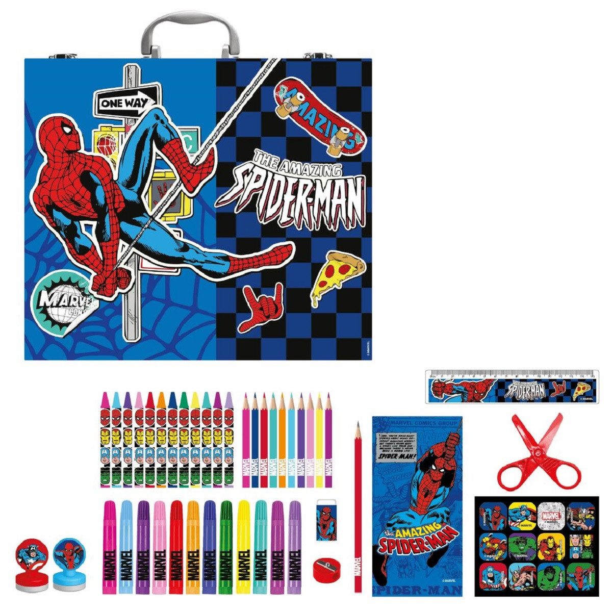 MARVEL Farbkasten Spider-Man Malkoffer für Kinder zum Gestalten und Mitnehmen