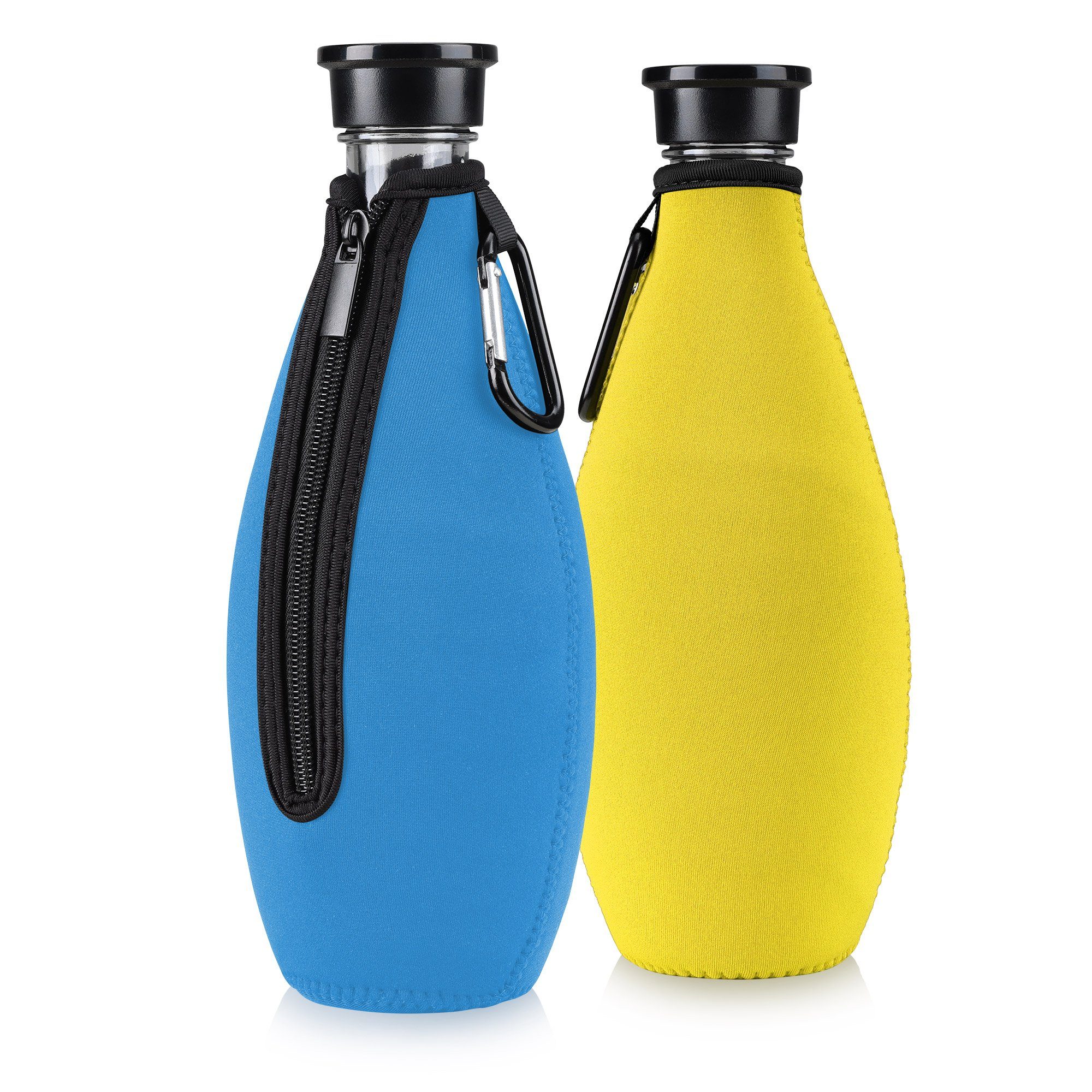 kwmobile Outdoor-Flaschenkühler 2x Schutzhülle für SodaStream Glasflasche,  Neopren Hülle für Glasflasche - Flaschen Kühler für Wasser Karaffe