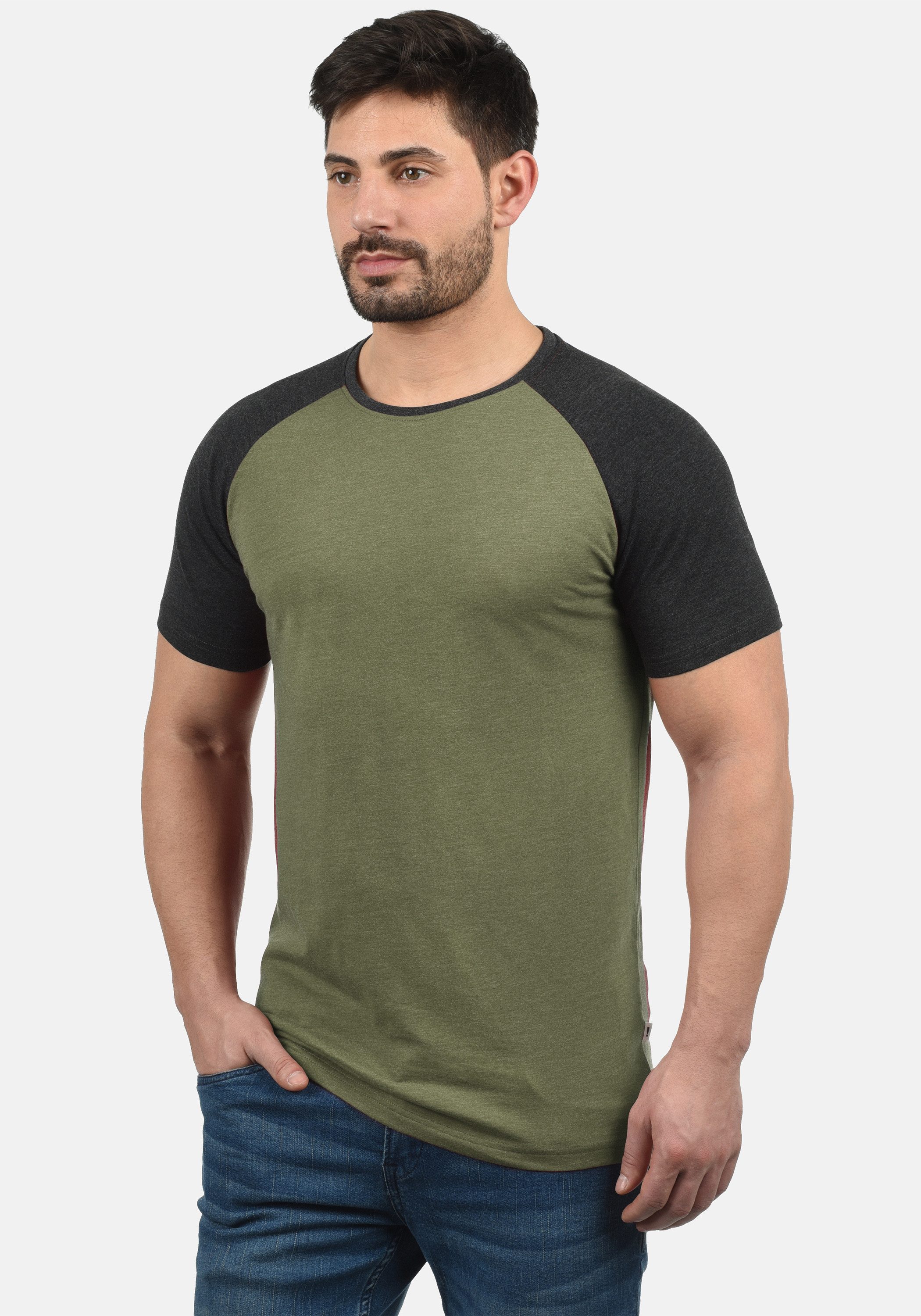 !Solid Rundhalsshirt SDBastian Kurzarmshirt im Baseball-Look