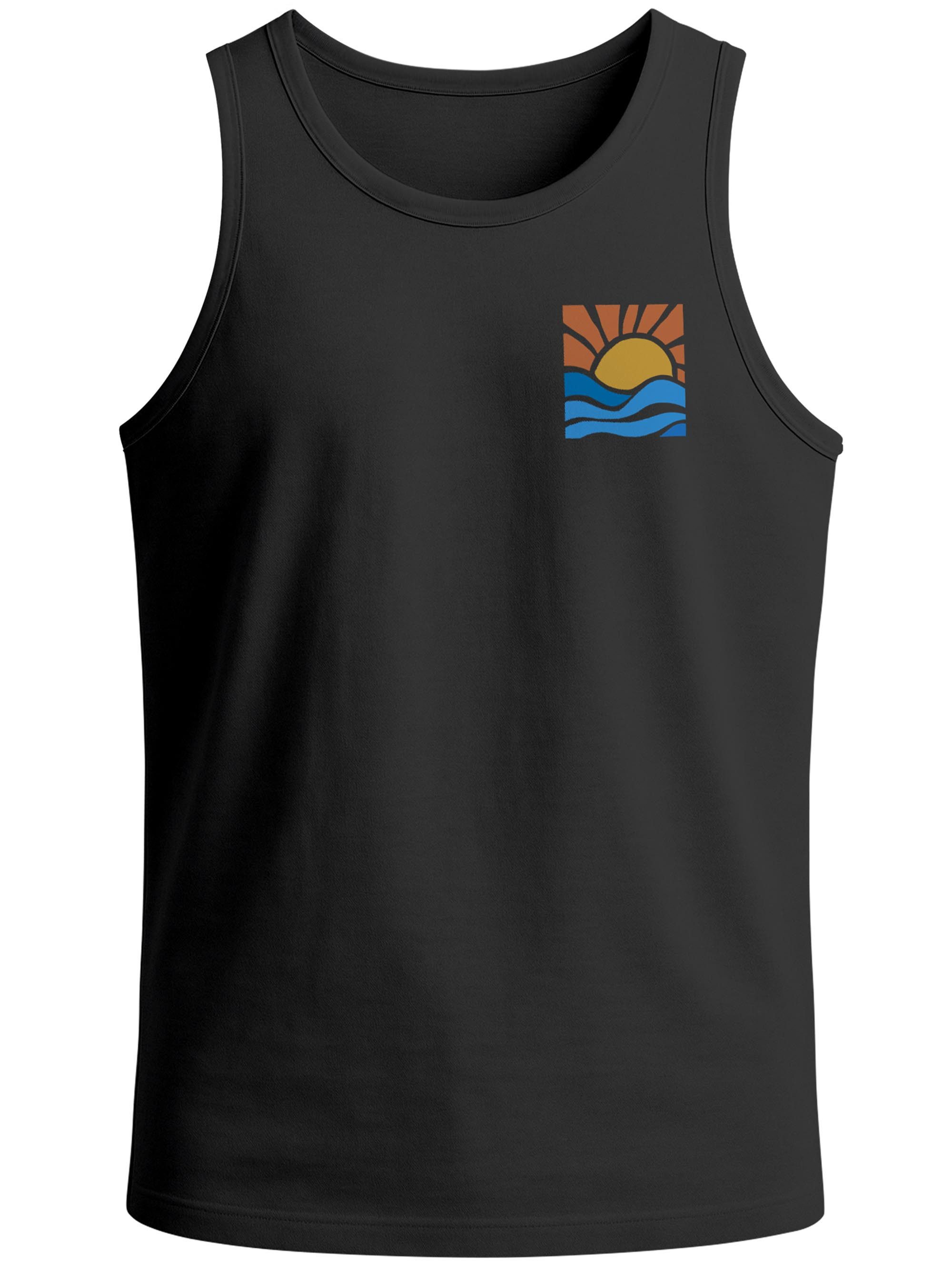 Neverless Tanktop Herren Tank-Top Logo Print Sommer Sonne Welle Strand Beach Style mit Print