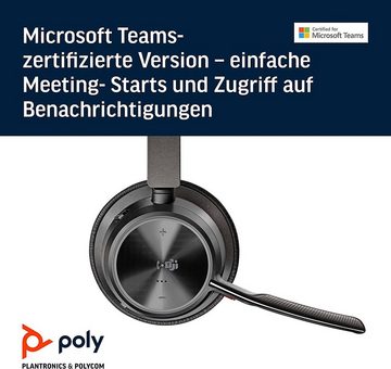 Poly Voyager Focus 2 UC Wireless-Headset (Active Noise Cancelling (ANC), integrierte Steuerung für Anrufe und Musik, A2DP Bluetooth (Advanced Audio Distribution Profile), HFP, HSP, AVRCP Bluetooth (Audio Video Remote Control Profile)