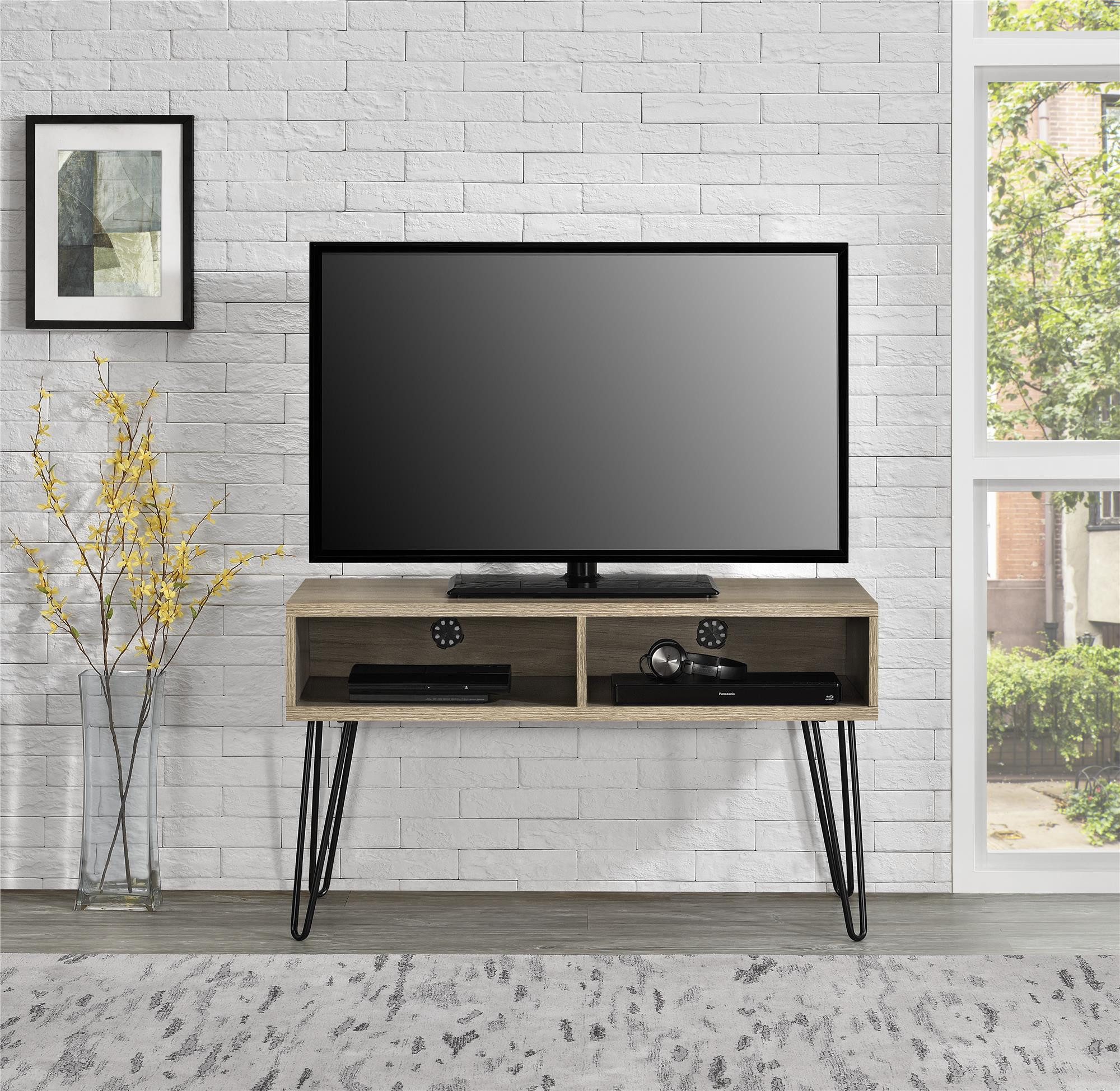 loft24 Lowboard Owen, TV-Bank Fernsehschrank 2 Fächer, MDF, Haarnadel Beine