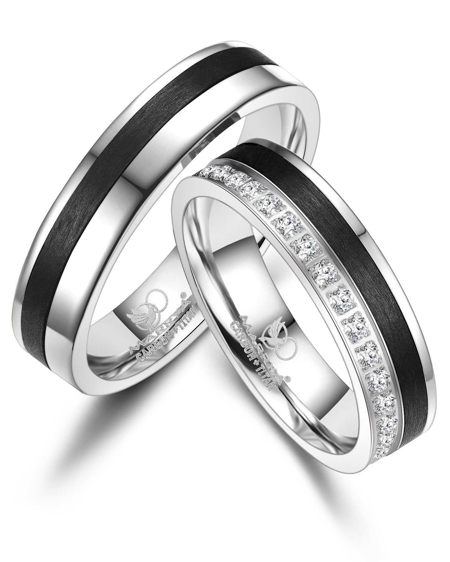 MARRYA Verlobungsring Carbon Ringe Trauringe Eheringe Partnerringe