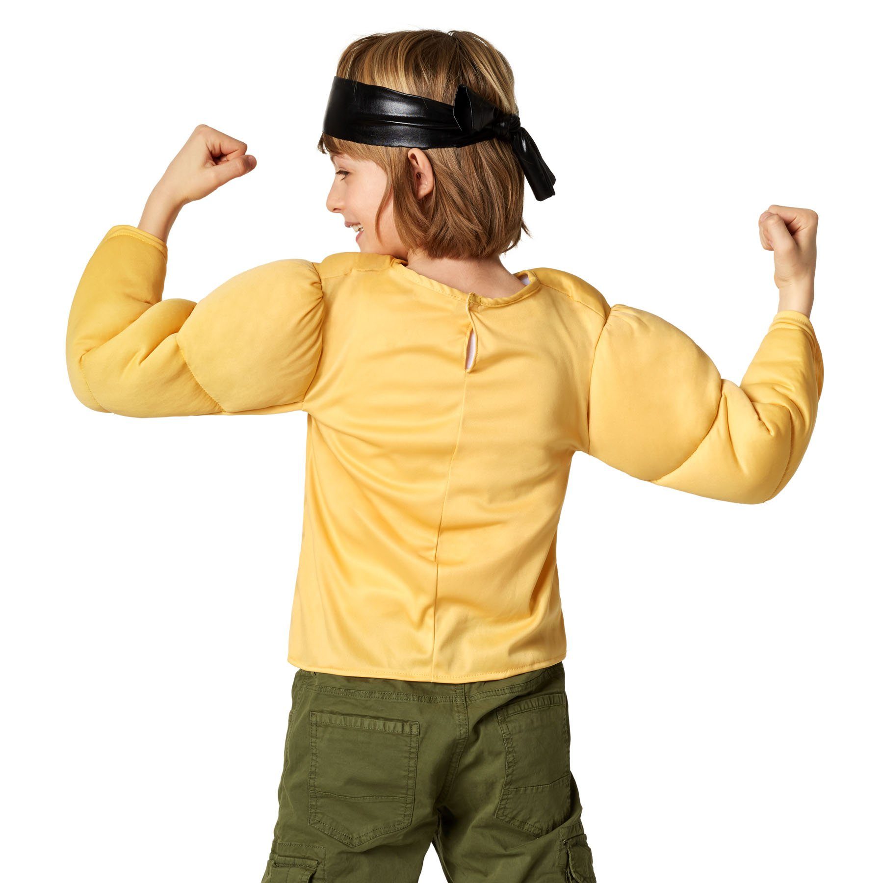 dressforfun Kostüm Faschingskleidung/Maskeradenverkleidung, in gelb, Zeigt Sixpack, Gr. 152 (12-14 Jahre), Brust- und Armmuskeln, Klettverschl. im Nacken