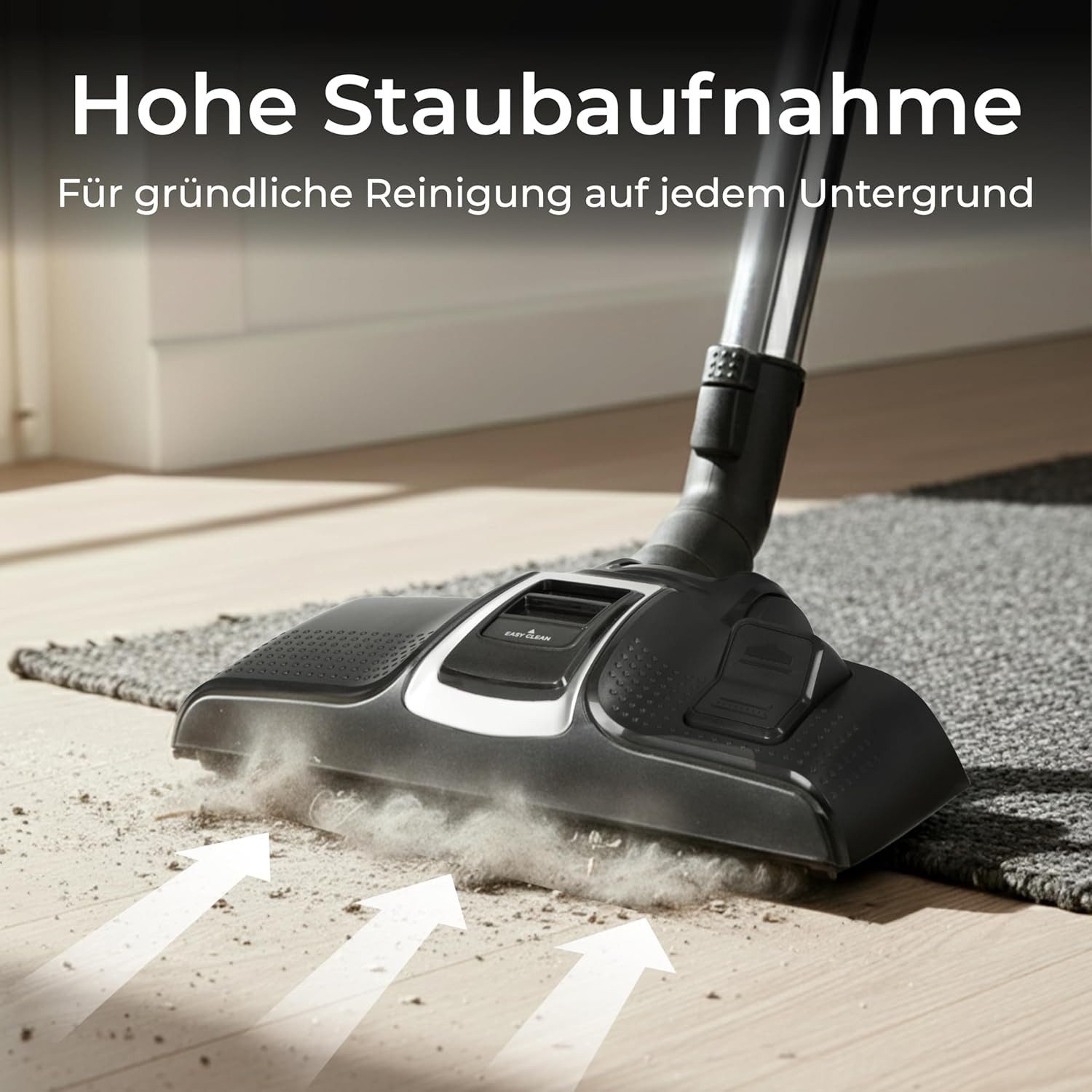 KLAMER Bodenstaubsauger 850 Watt Kabel Staubsauger, 850 W, beutellos, Beutelloses System, HEPA H12 Filter, Vielseitiges Zubehör