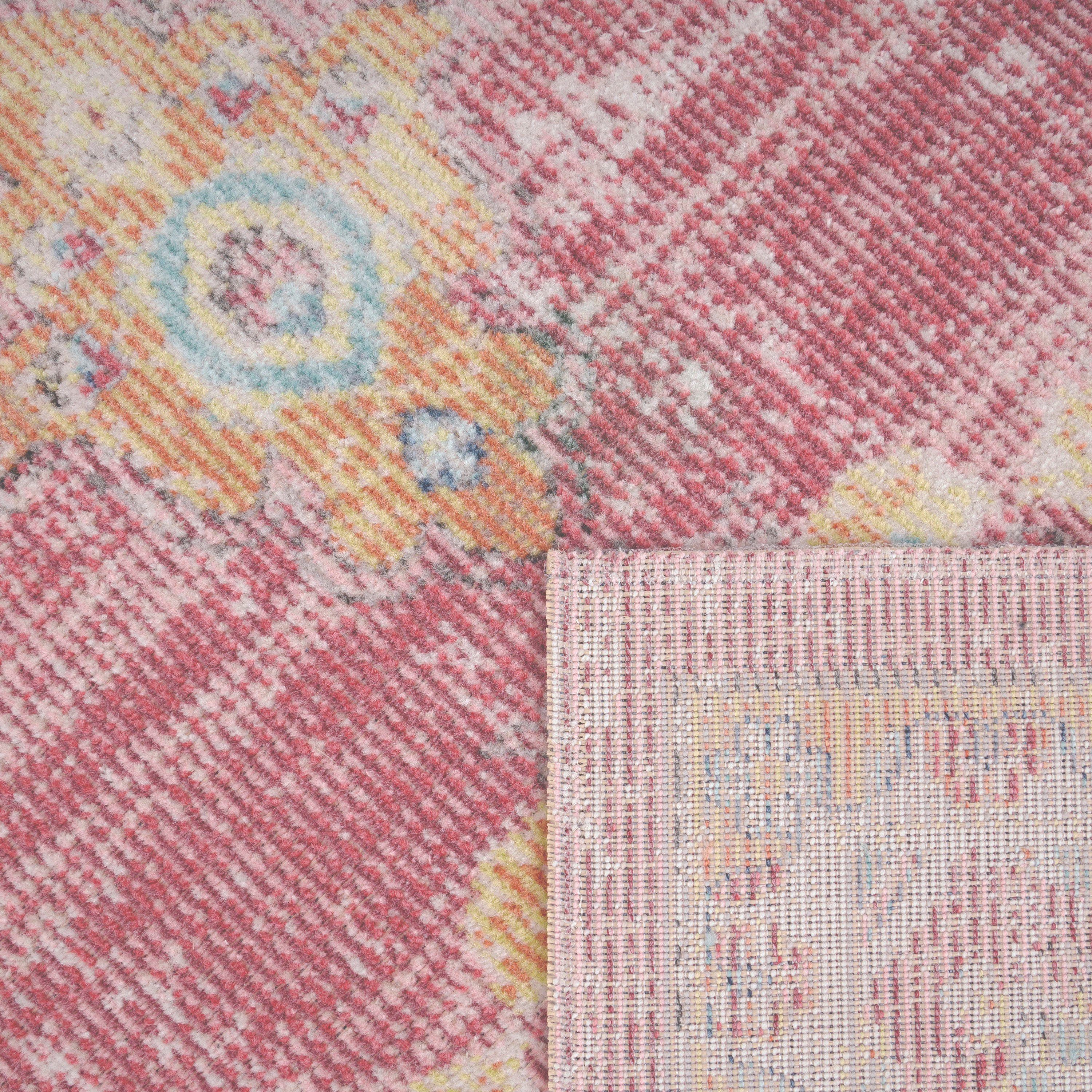 Torres moderne mm, rechteckig, Used-Look, Orient In- Kurzflor, Paco geeignet Optik, 279, Höhe: pink und Home, 8 Outdoor Teppich