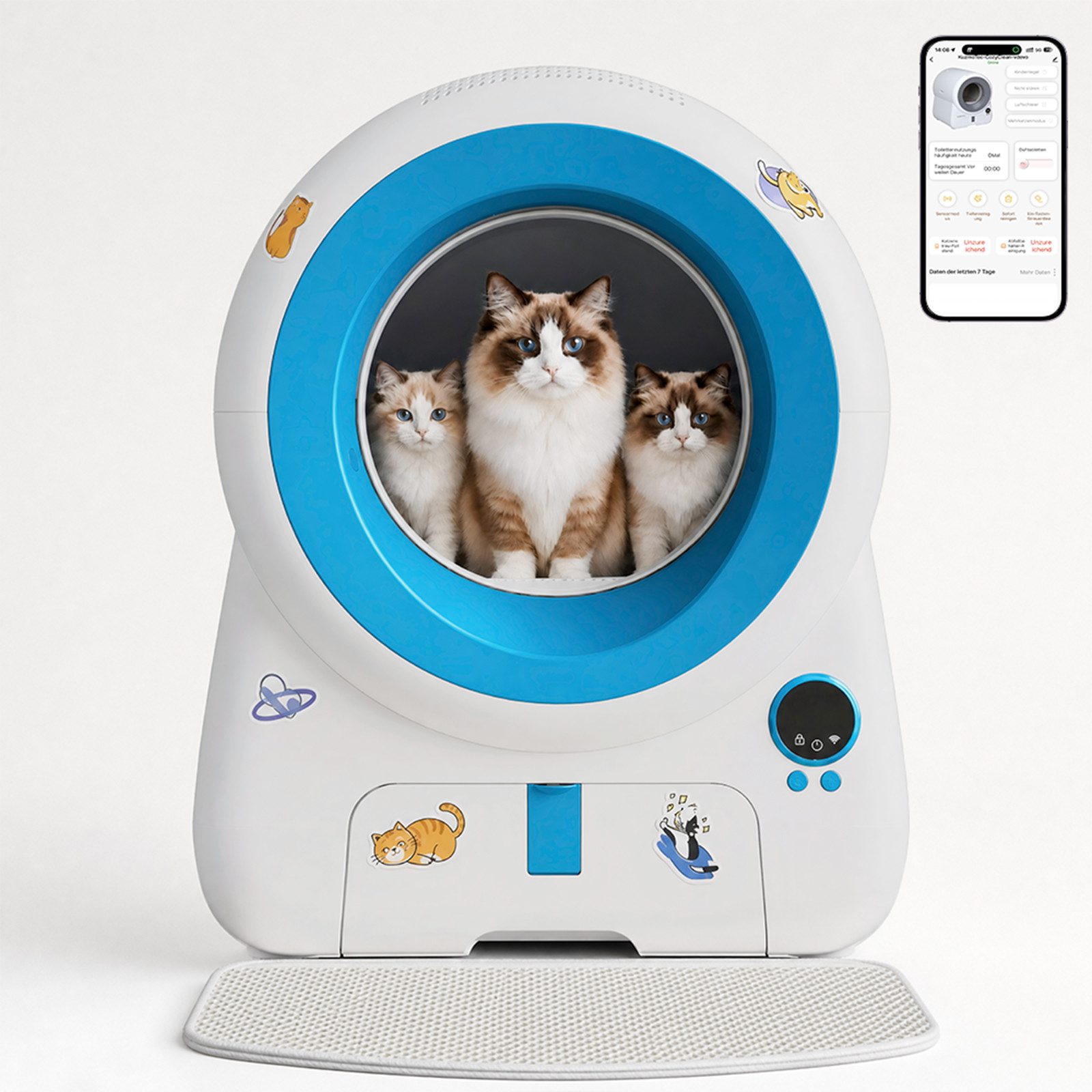 HOMALL Katzentoilette 100L katzenklo selbstreinigend,Luftschleier-Desodorierung, Geruchsblockierendes Luftvorhang-System,5-fach Schutz