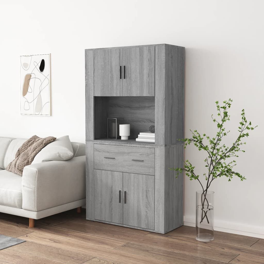 vidaXL Highboard NA Highboard Grau Sonoma Spanplatte