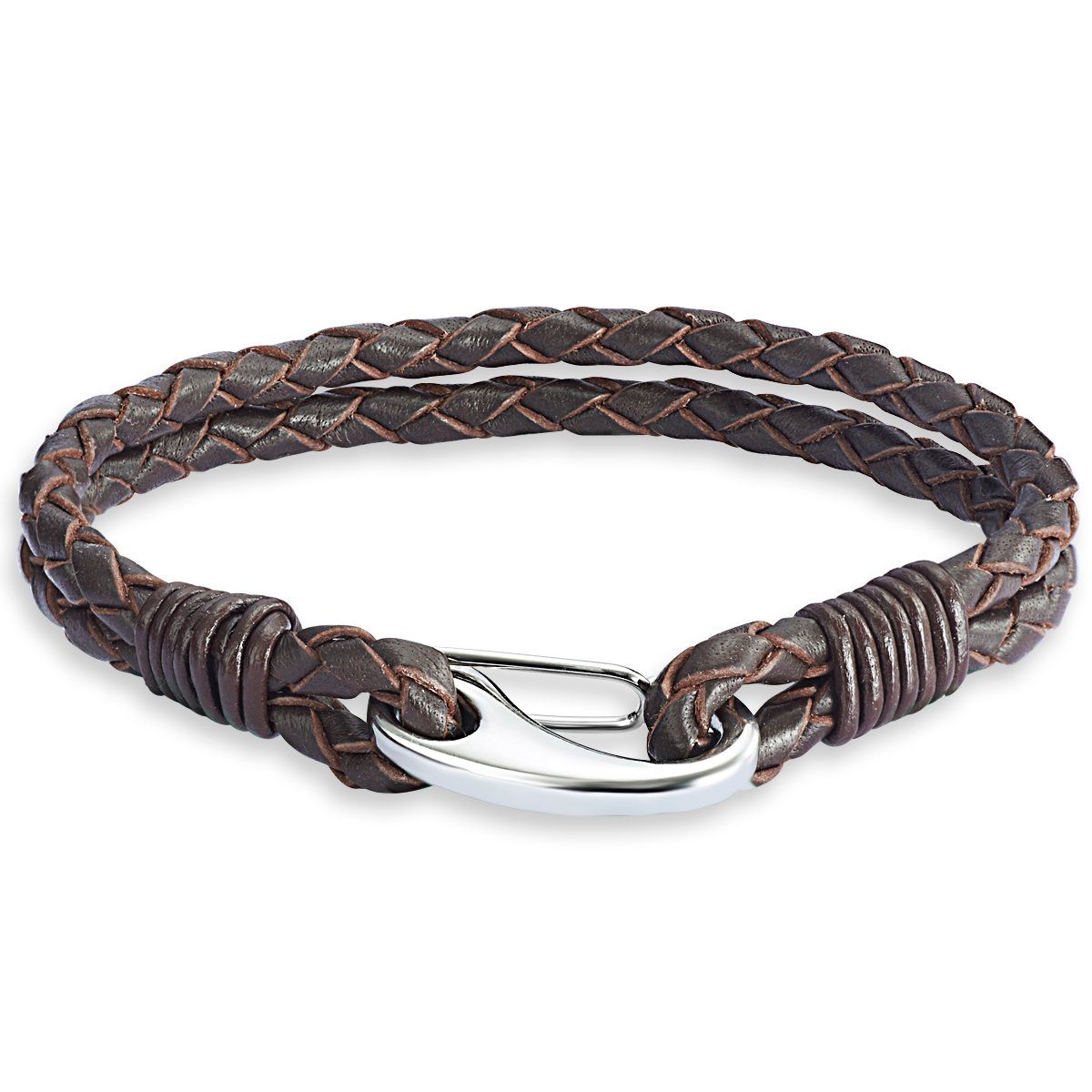 Rafaela Donata Armband Lederarmband aus dunkelbraun, für und in Echtleder, Herren Damen