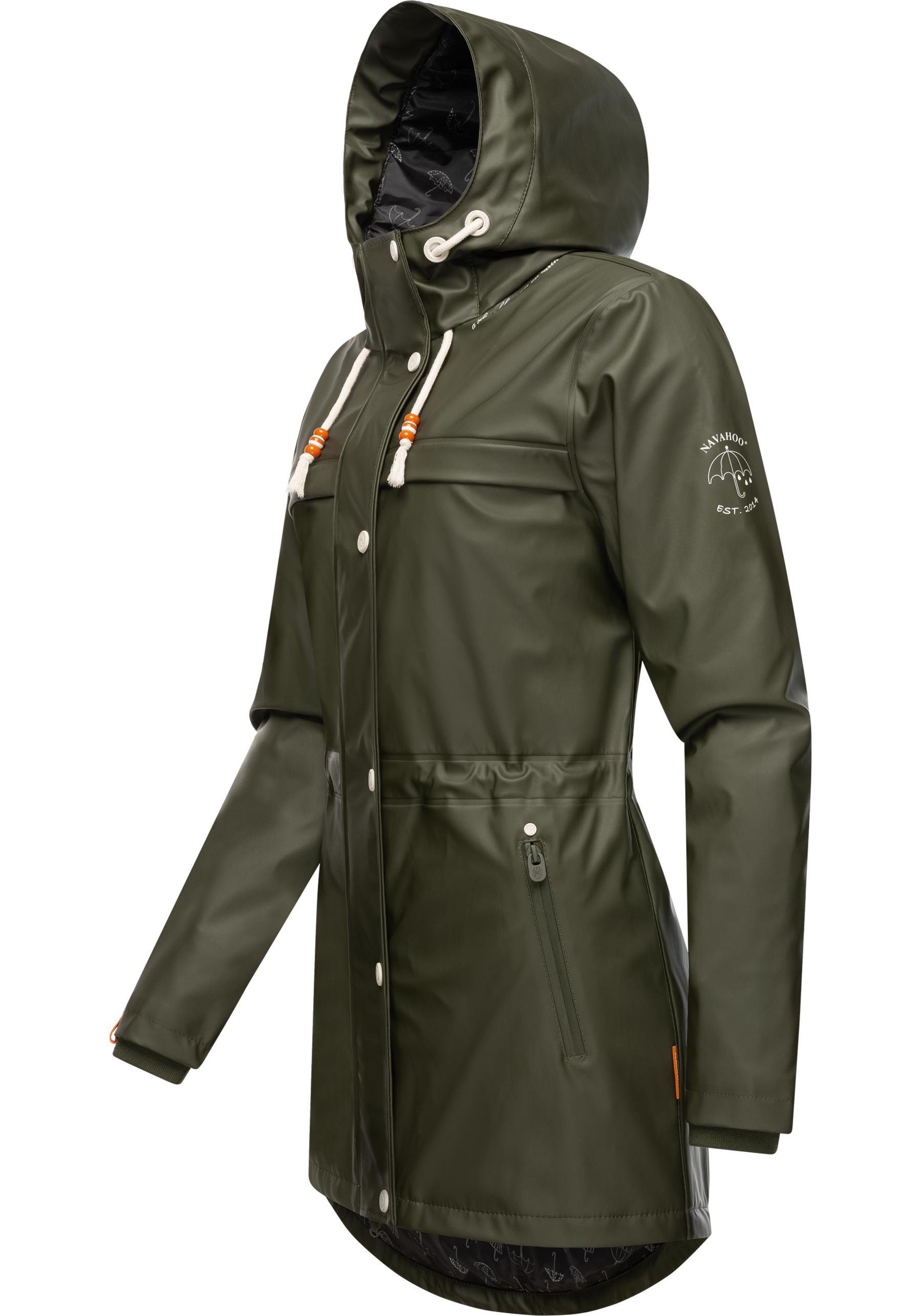 Navahoo Regenparka Damen modischer Forest olivgrün Regenmantel Outdoor Rainy