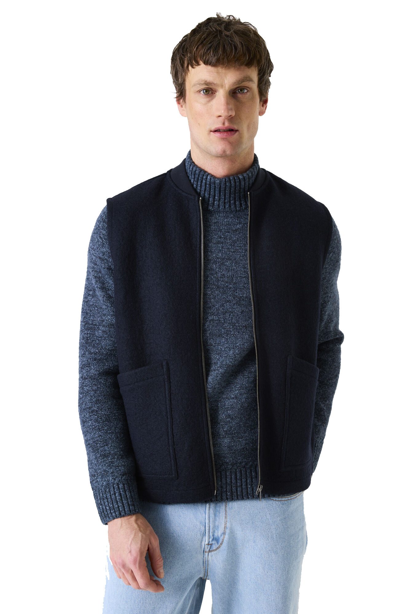 Garcia Strickjacke Garcia Herren Weste ohne Arm - dunkelblau (1-tlg)