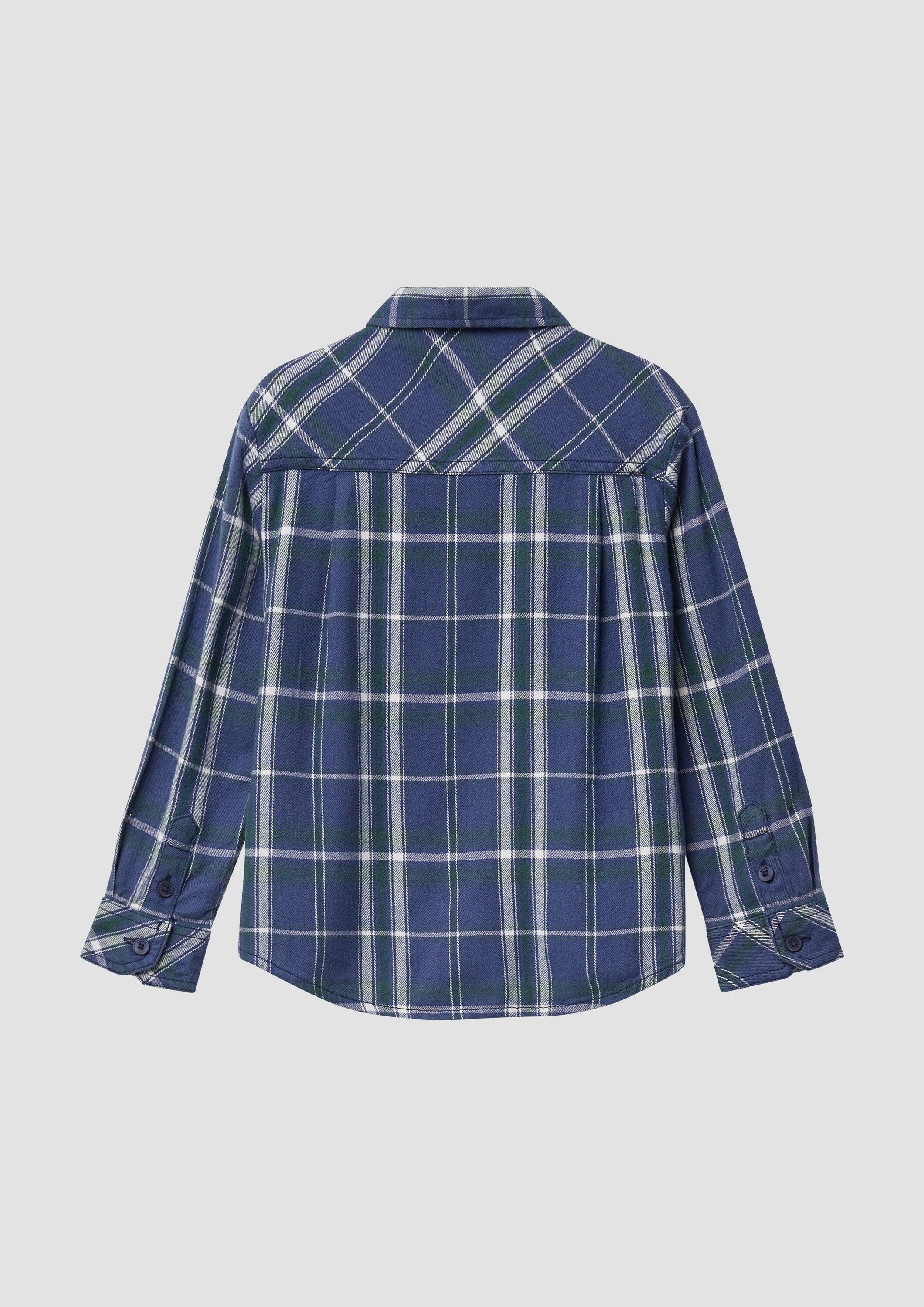 s.Oliver Langarmhemd Hemd Weiches Flanellhemd mit Karo-Muster