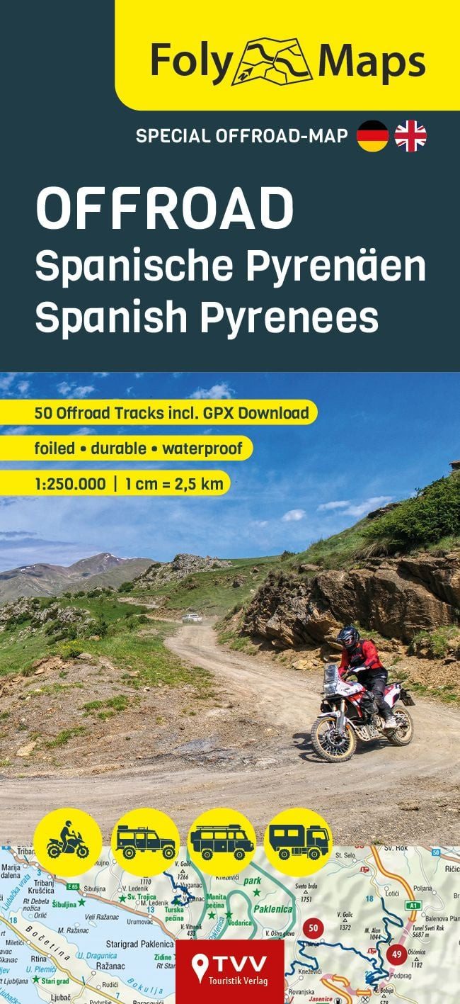 FolyMaps OFFROAD Spanische Pyrenäen 1:250 000 / diverse, Spezialkarte mit über 60 Offroad Pisten