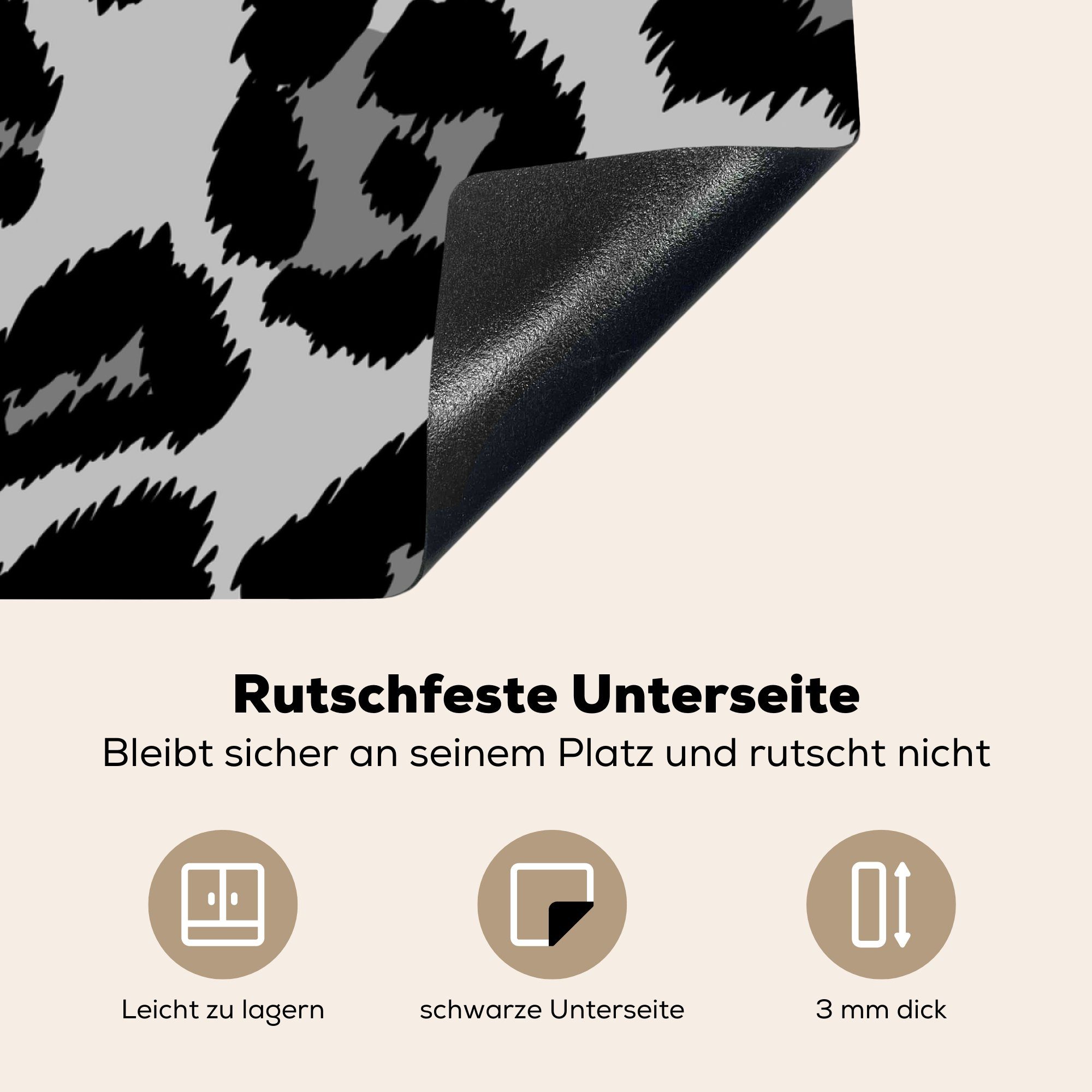 Herdblende-/Abdeckplatte für cm, MuchoWow 78x78 (1 tlg), Arbeitsplatte Ceranfeldabdeckung, küche Blau, auf Pantherdruck Vinyl,