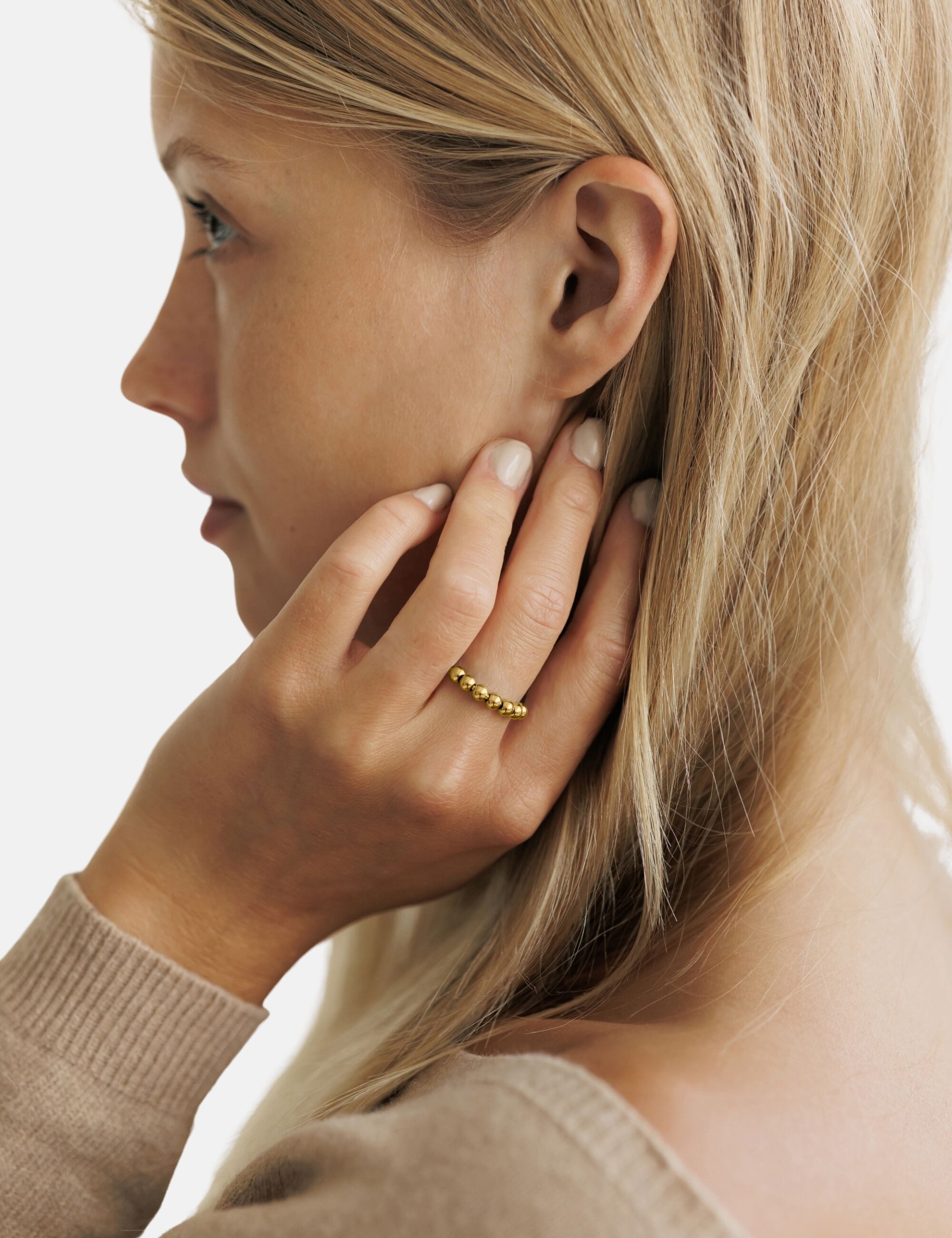 GOOD.designs Perlenring, Anxiety Ring mit beweglichen Perlen