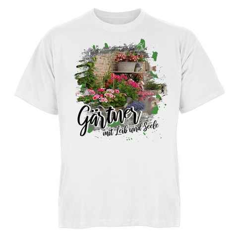 Tini - Shirts T-Shirt Gärtner Hobby Tshirt Gärtner Motiv Tshirt : Gärtner mit Leib und Seele