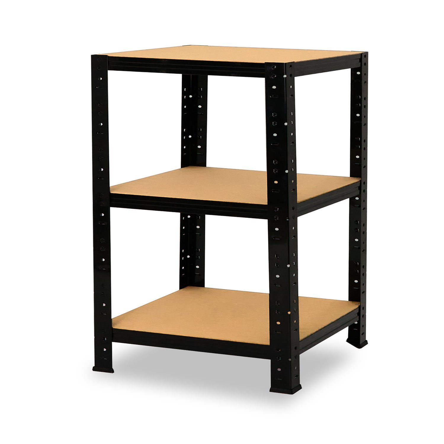 shelfplaza Schwerlastregal BLACK, 90x50x50cm schwarz, 3 Böden, Wohnraumregal oder Büroregal