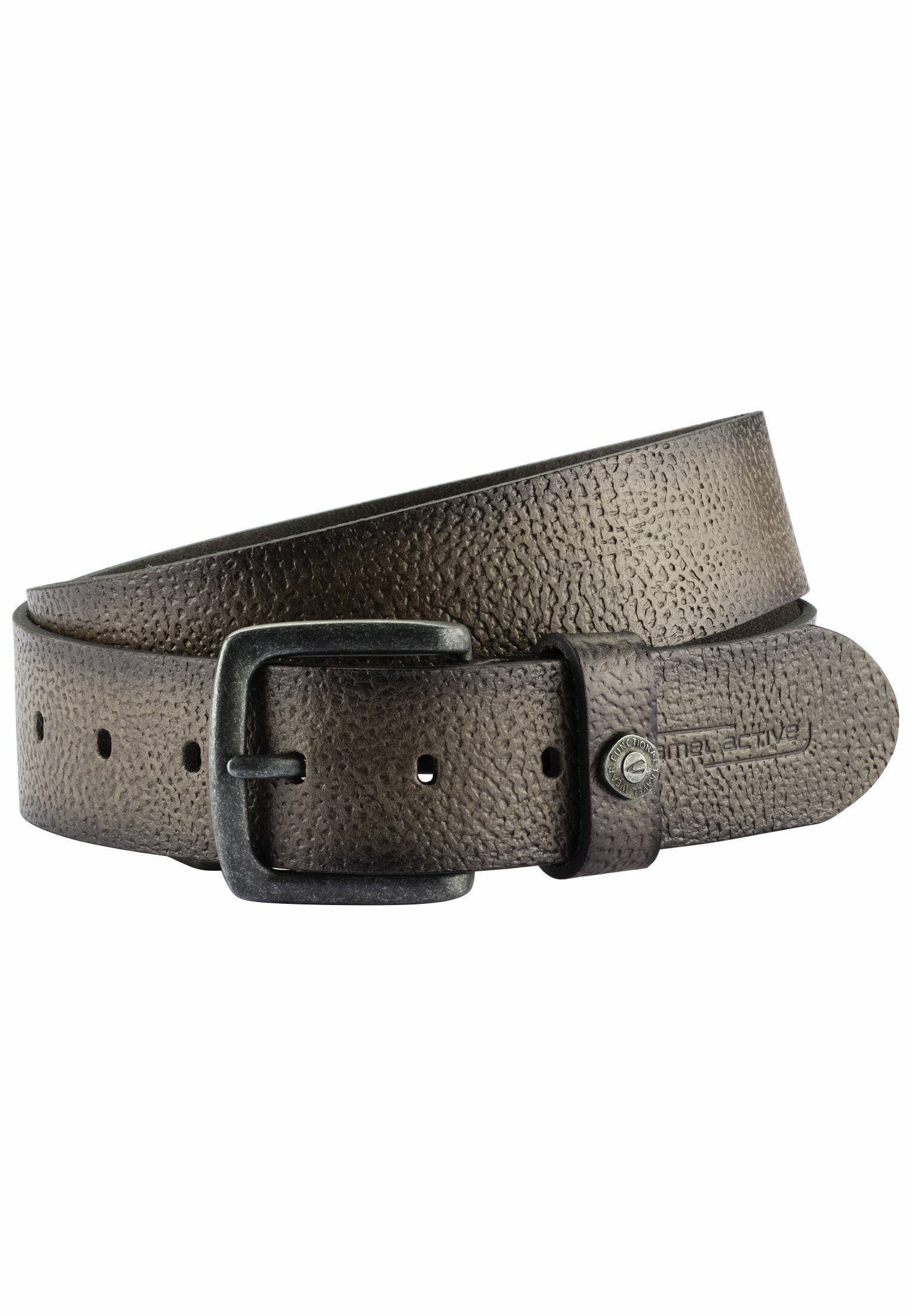 camel active Ledergürtel aus Leder Grau-Braun