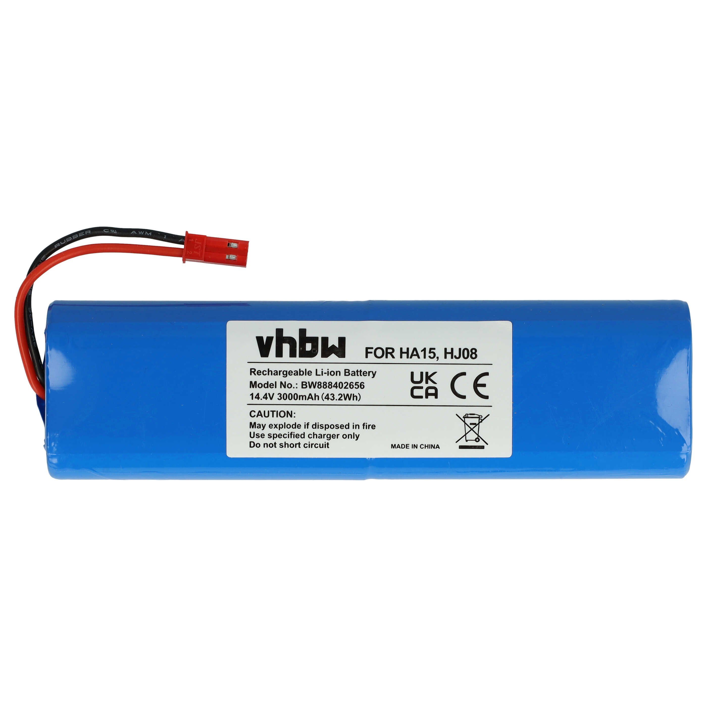 vhbw Akku passend für Medion MD13202, MD16192, MD18500, MD18501, MD18600, Staubsauger-Akku Akku Li-Ion 3000 mAh (14,4 V, 1 St), Leistungsfähiger Austausch-Akku für Ihren Saugroboter