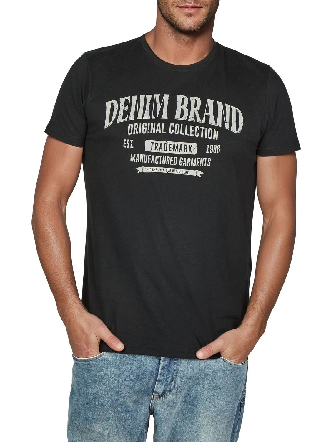 DENIMFY T-Shirt Herren Printshirt DFNuri Regular Fit (Vorteilspack, 4-tlg) günstig online kaufen