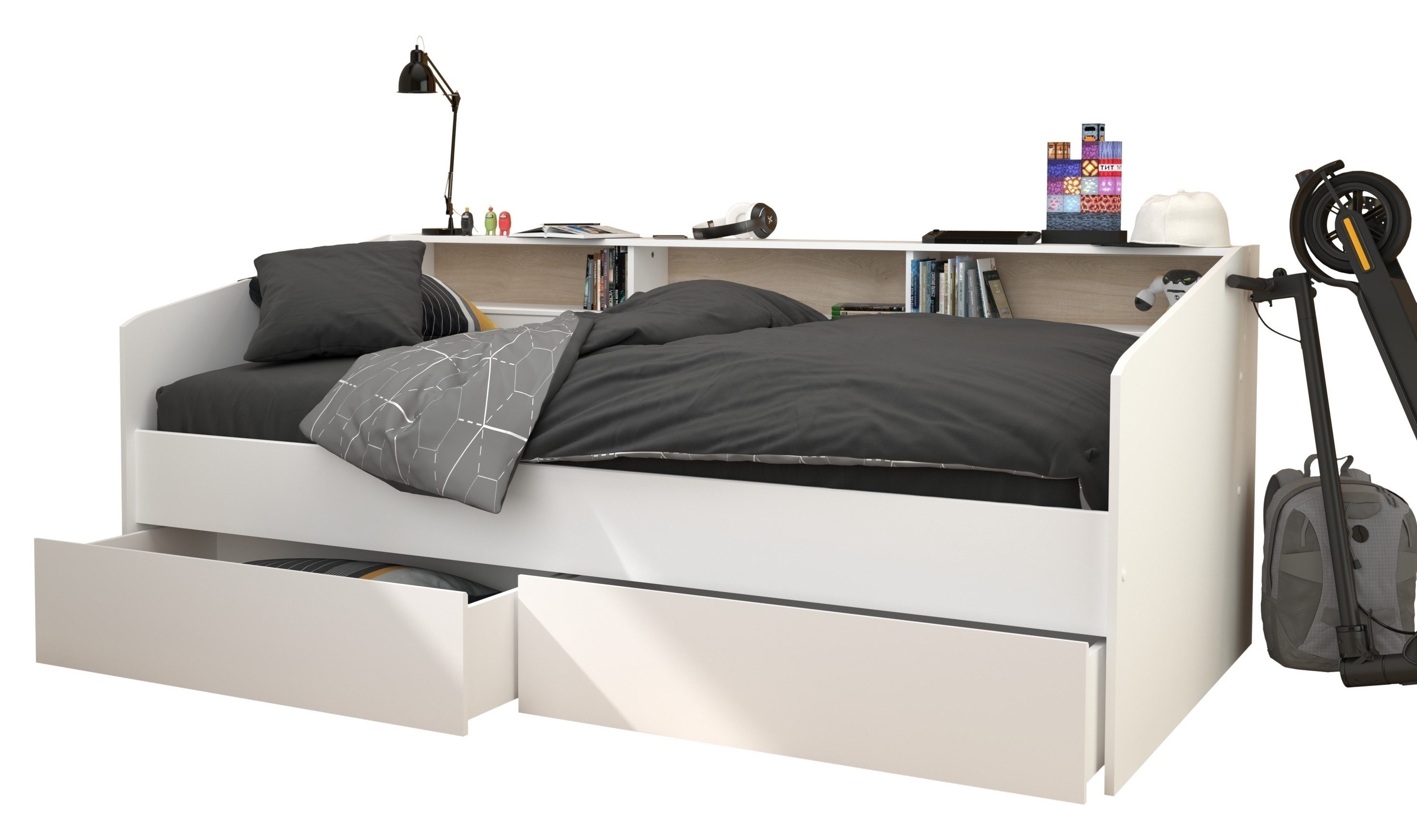 Parisot Stauraumbett Sleep 4, in 23 - Weiss - 203x113x82cm (LxBxH)