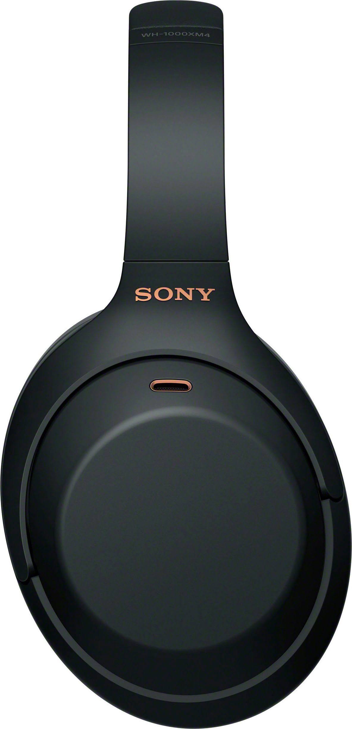 One-Touch Sony WH-1000XM4 kabelloser Schnellladefunktion) Verbindung (Noise-Cancelling, Over-Ear-Kopfhörer Bluetooth, Sensor, NFC, schwarz Touch via NFC,