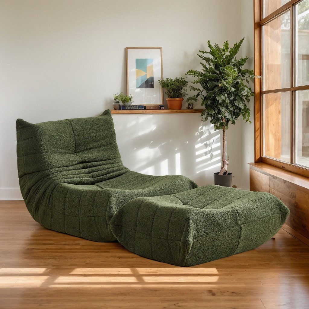 MODFU Sitzsack Einzelsofa,Wohnzimmer Sofa, Sofa (Teddyfleece+Schaumstoff günstig online kaufen