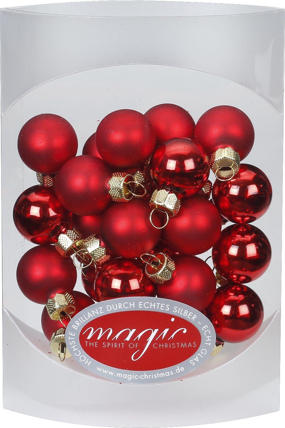 MAGIC by Inge Christbaumschmuck, Weihnachtskugeln Glas 2cm, 25 Stück