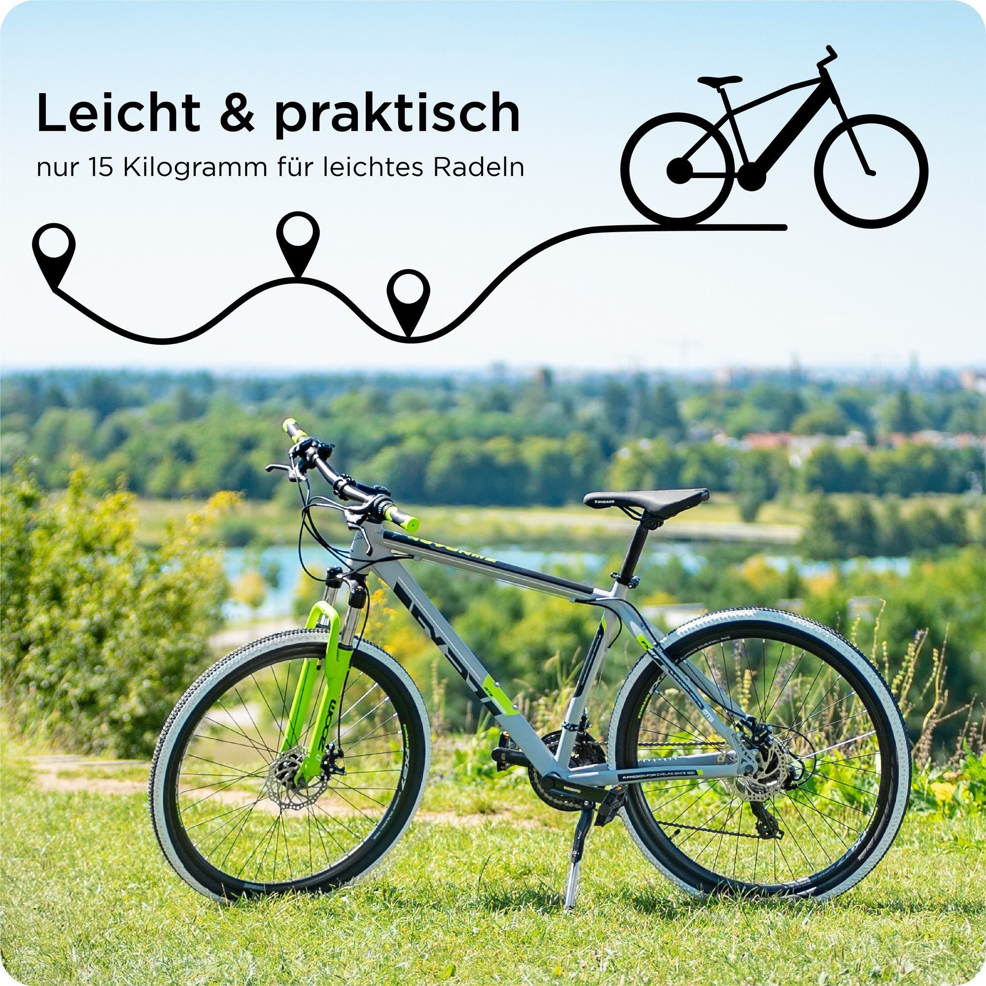 Zündapp Mountainbike FX27, 21 Gang Shimano Tourney Schaltwerk, Kettenschaltung, Mountainbike 27,5 Zoll Hardtail 160 - 185 cm Fahrrad