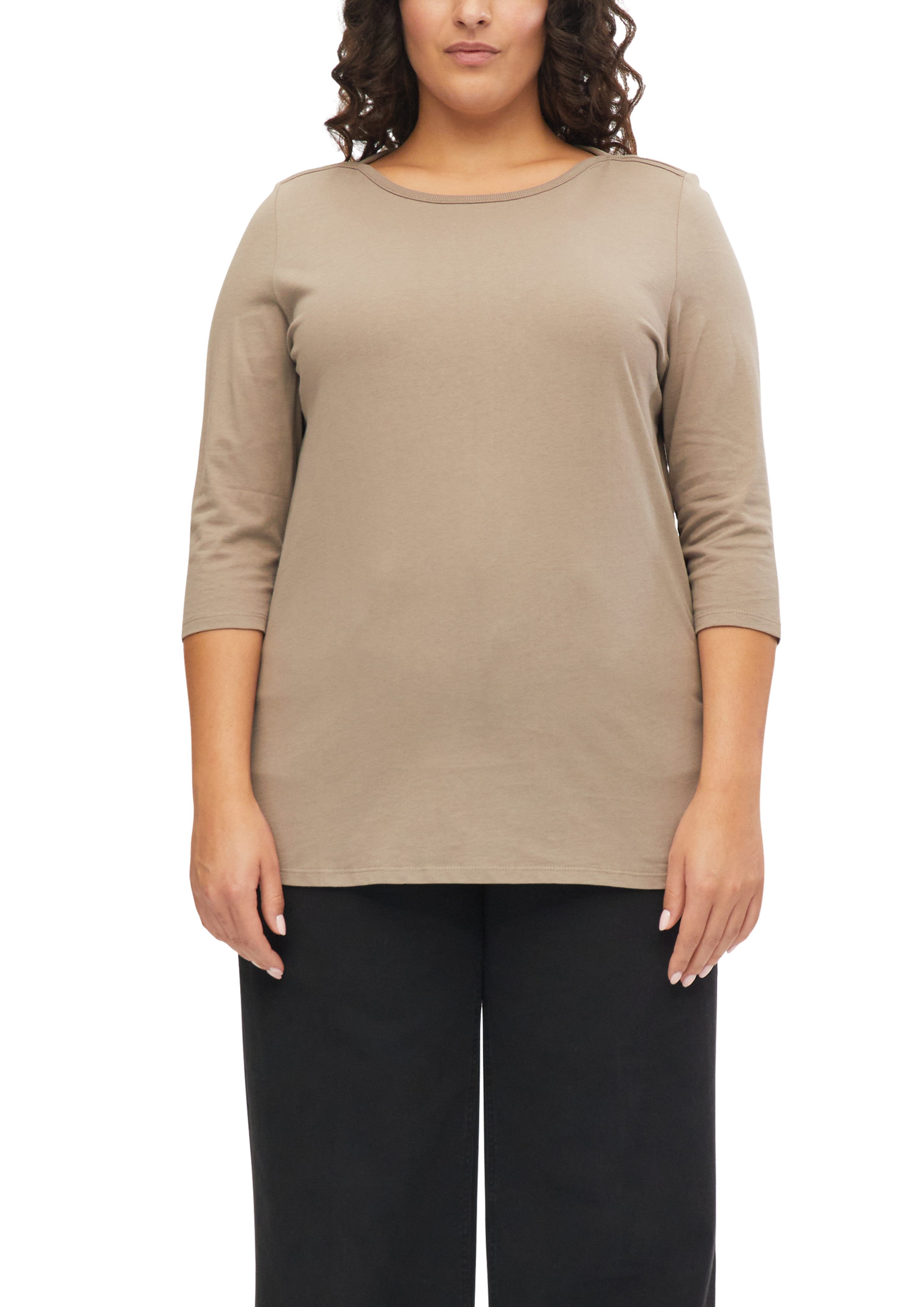 s.Oliver CURVE 3/4-Arm-Shirt mit U-Boot-Ausschnitt / Große Größen
