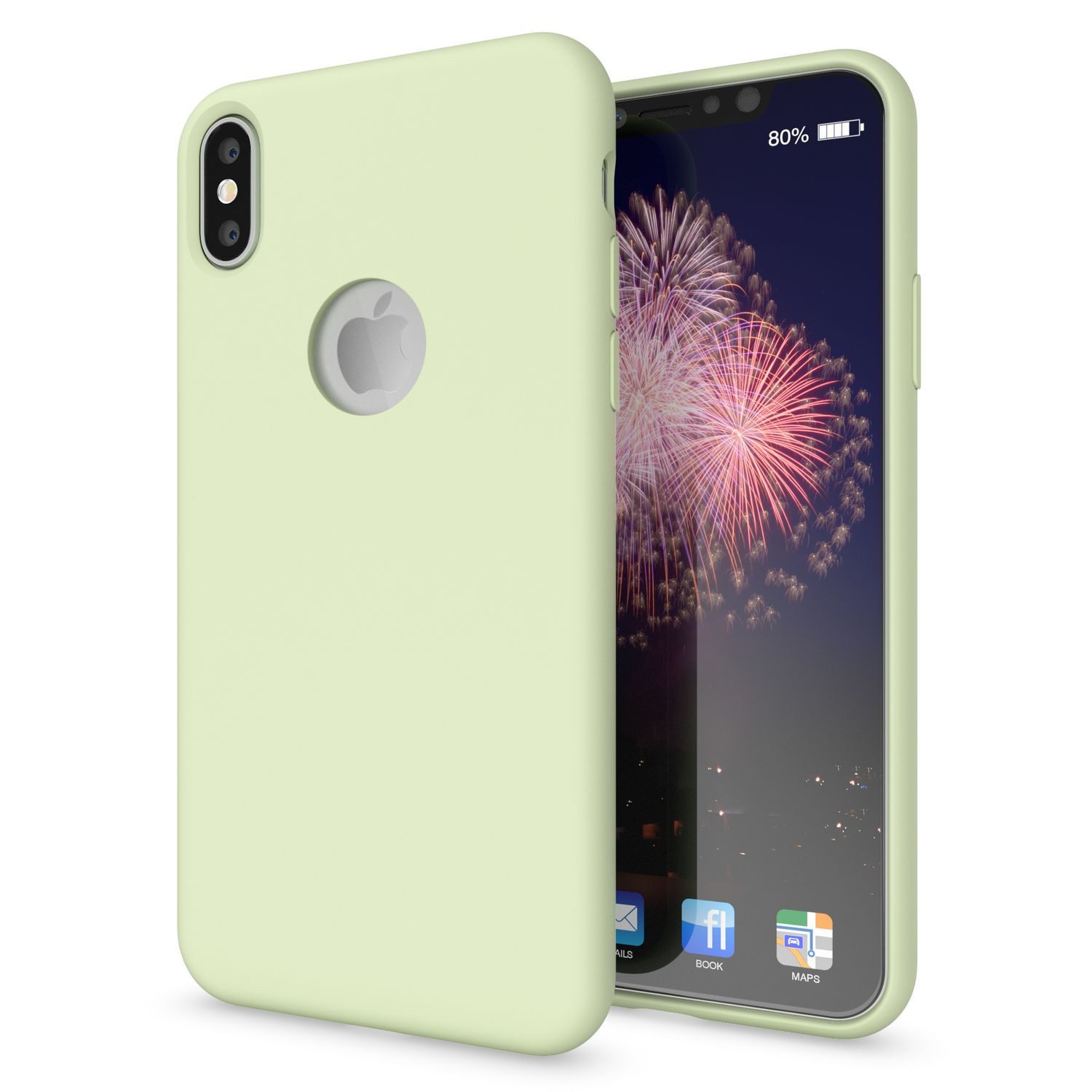 Nalia Smartphone-Hülle Apple iPhone X Apple iPhone XS 14,7 cm (5,8 Zoll), Silikon Hülle mit stabilem Kern / Mikrofaser Innen / Matt & Rutschfest