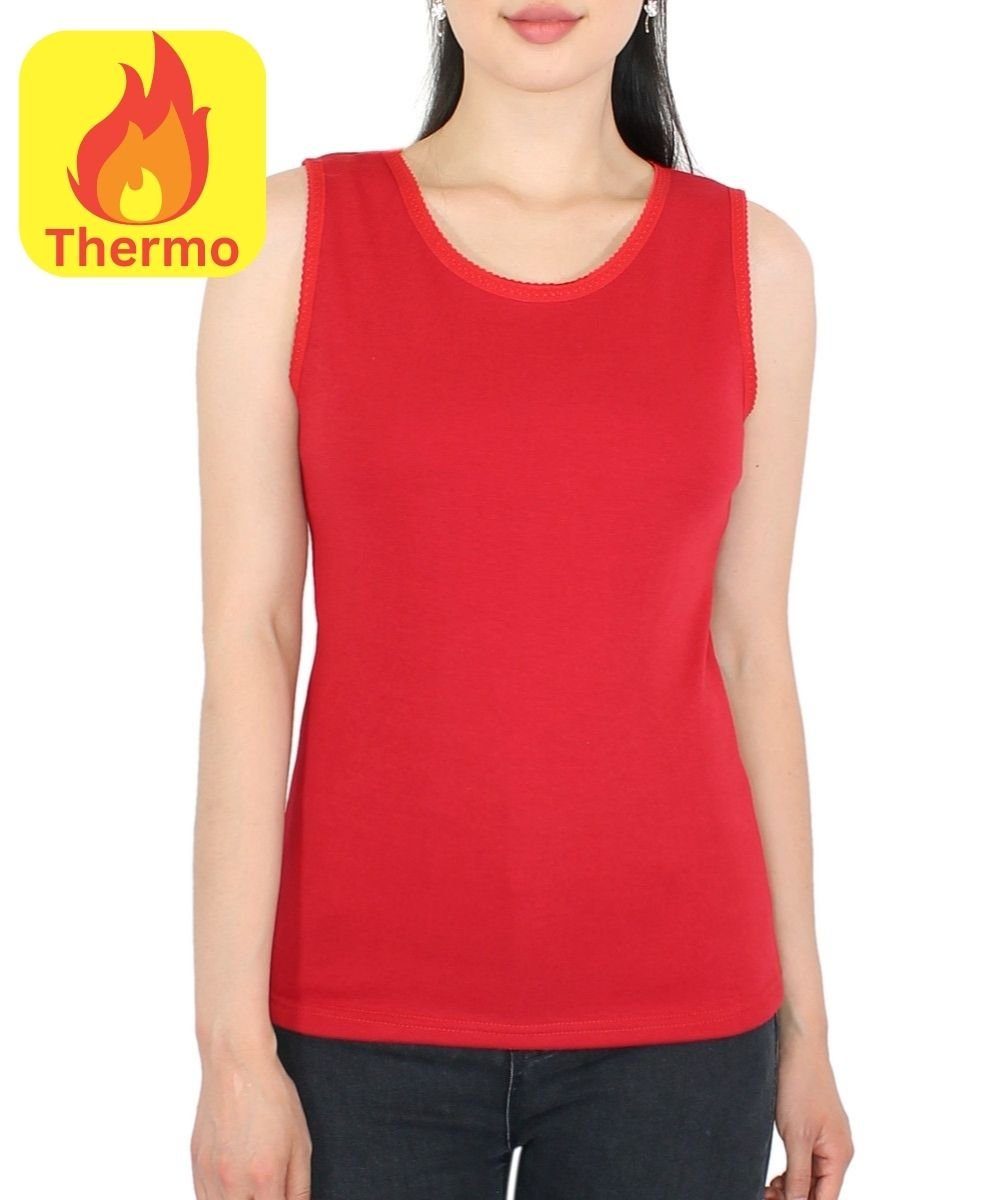 dy_mode Thermounterhemd Thermoshirt Damen Ärmellos Thermo Unterhemd mit Innenfutter Gefüttert