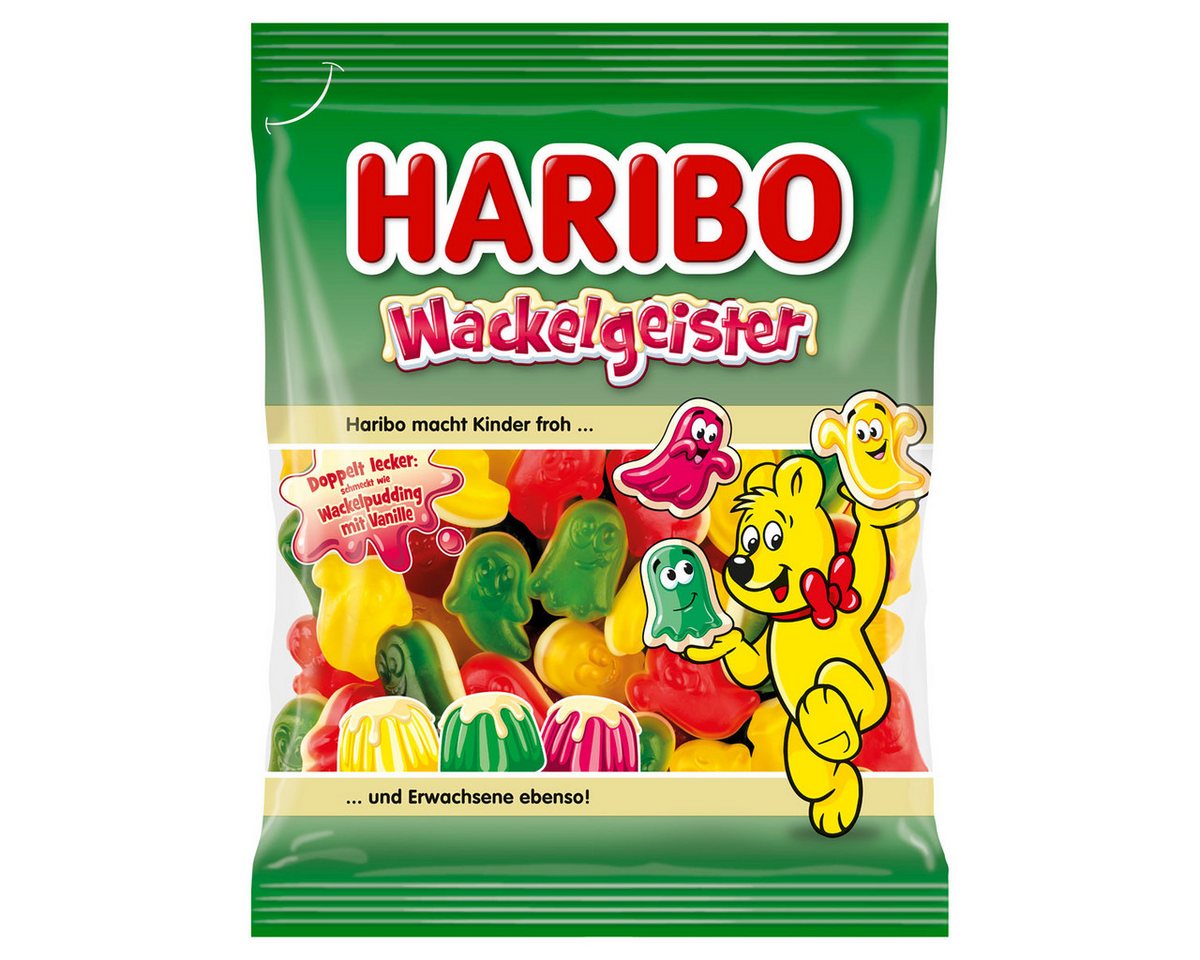 HARIBO Süßigkeit, Haribo Wackelgeister leckeres Fruchtgummi mit Schaumzucker 160g