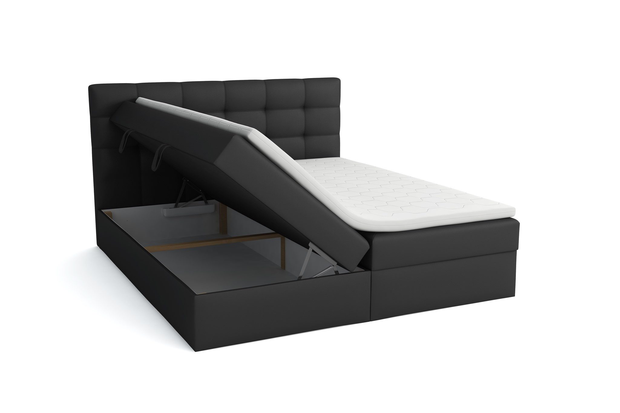 Fun Möbel Boxbett DORIANO in Stoff oder Kunstleder (inkl. Kaltschaumtopper), 2 x Bettkasten