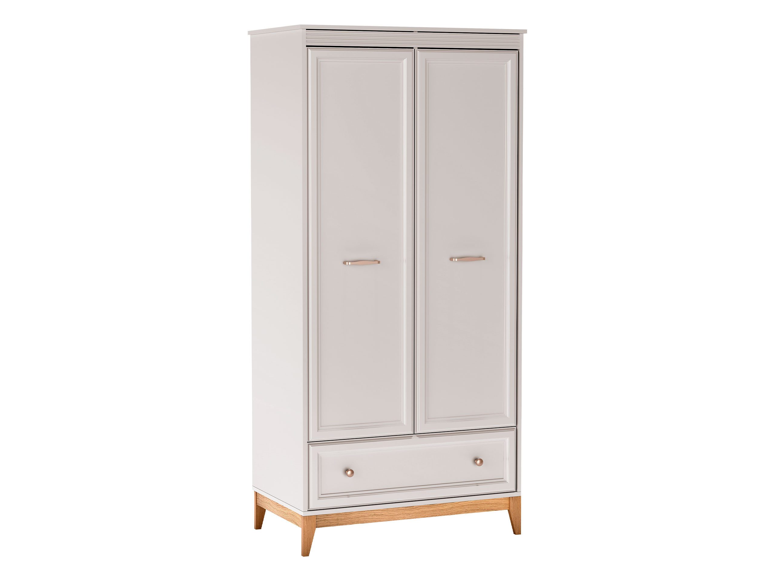 MIRJAN24 Kleiderschrank Windsor W-10 (mit zwei Drehtüren und Schublade) Kleiderstange, 92x55x193 cm