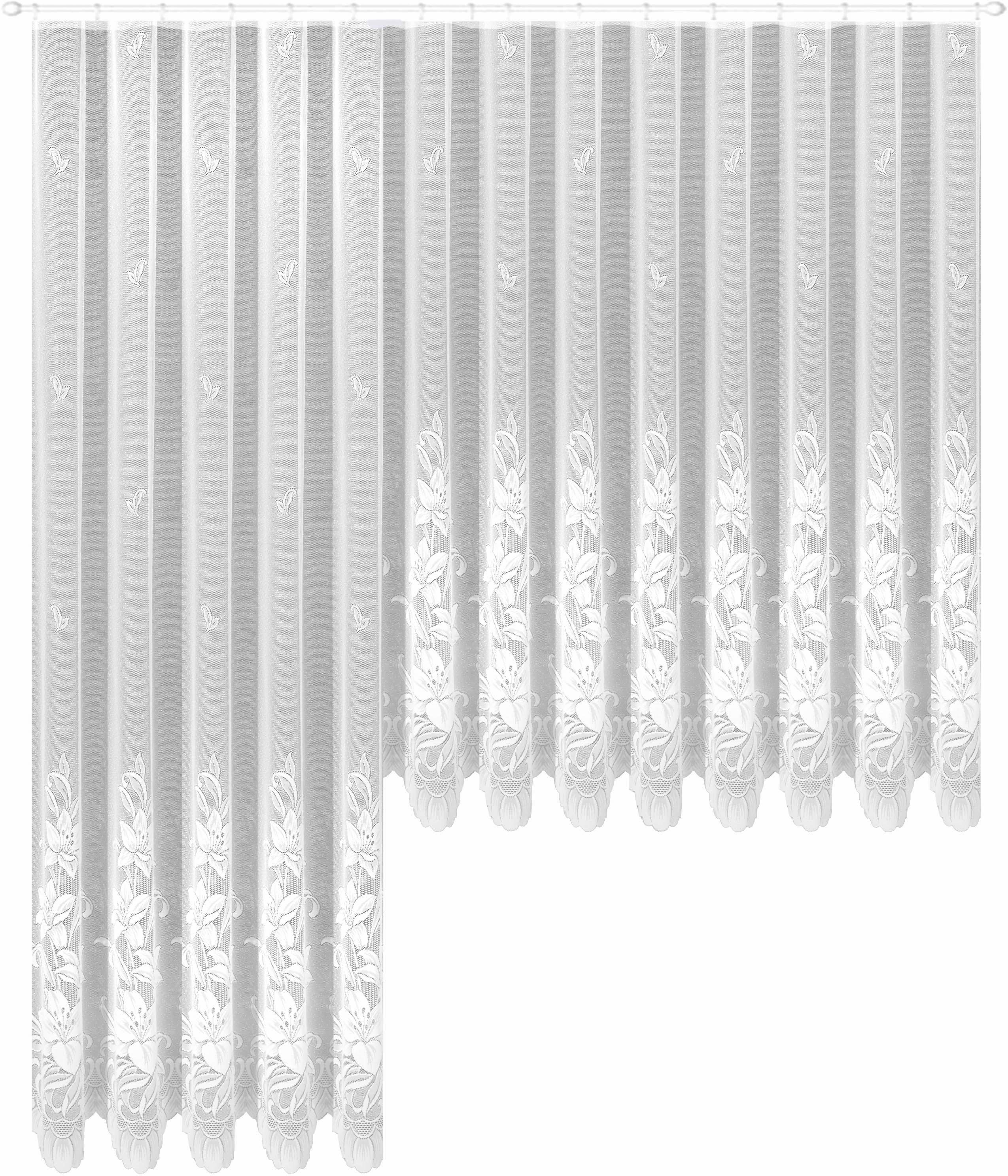 Weckbrodt Gardine Wismar (1 St), Kräuselband, halbtransparent, Jacquard, Jacquard, strukturiert, Allover,floral,halbtransparent, Bordüre, Store