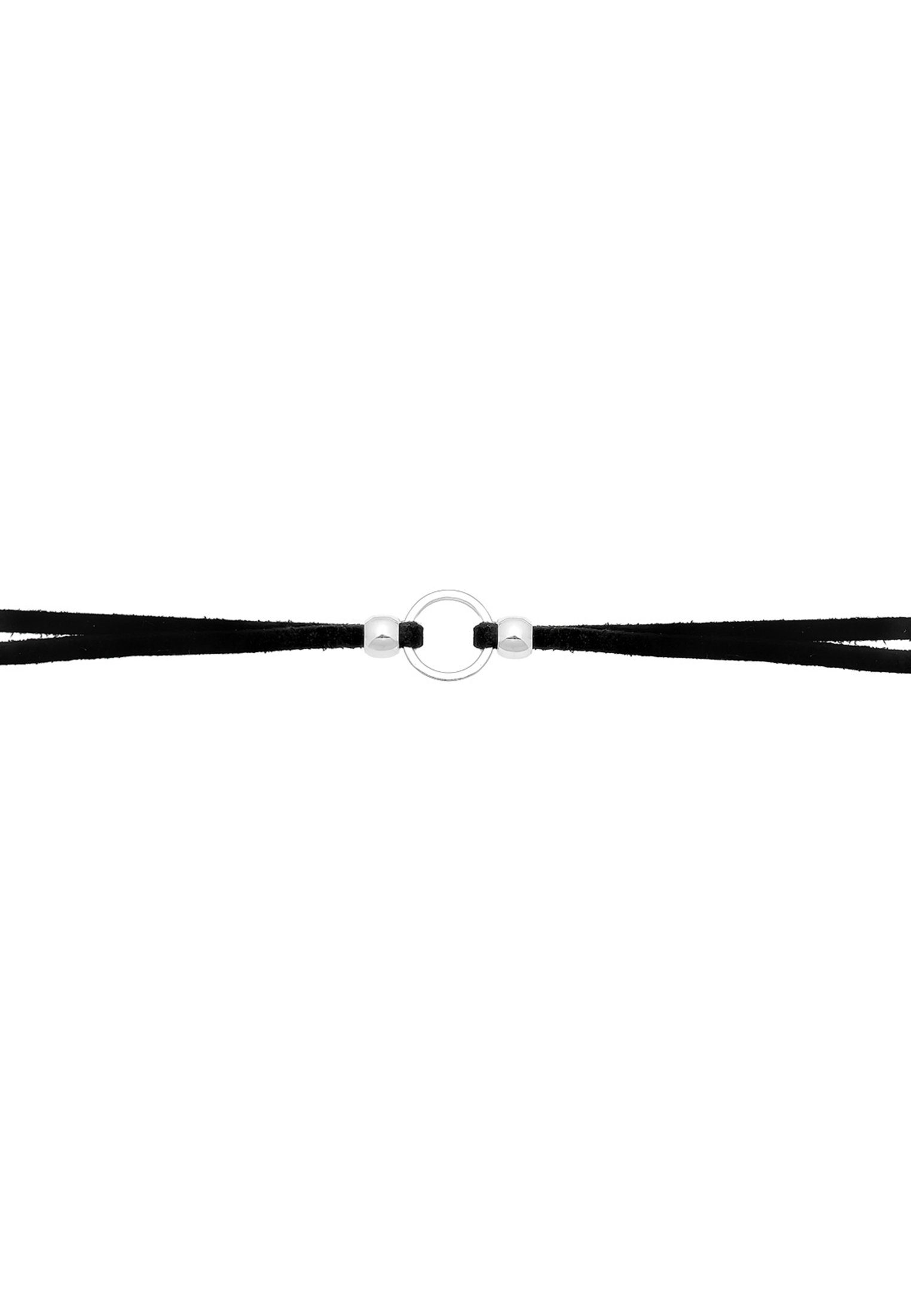 Elli Collier Halsband schwarz Choker mit Kreis 925 Silber günstig online kaufen