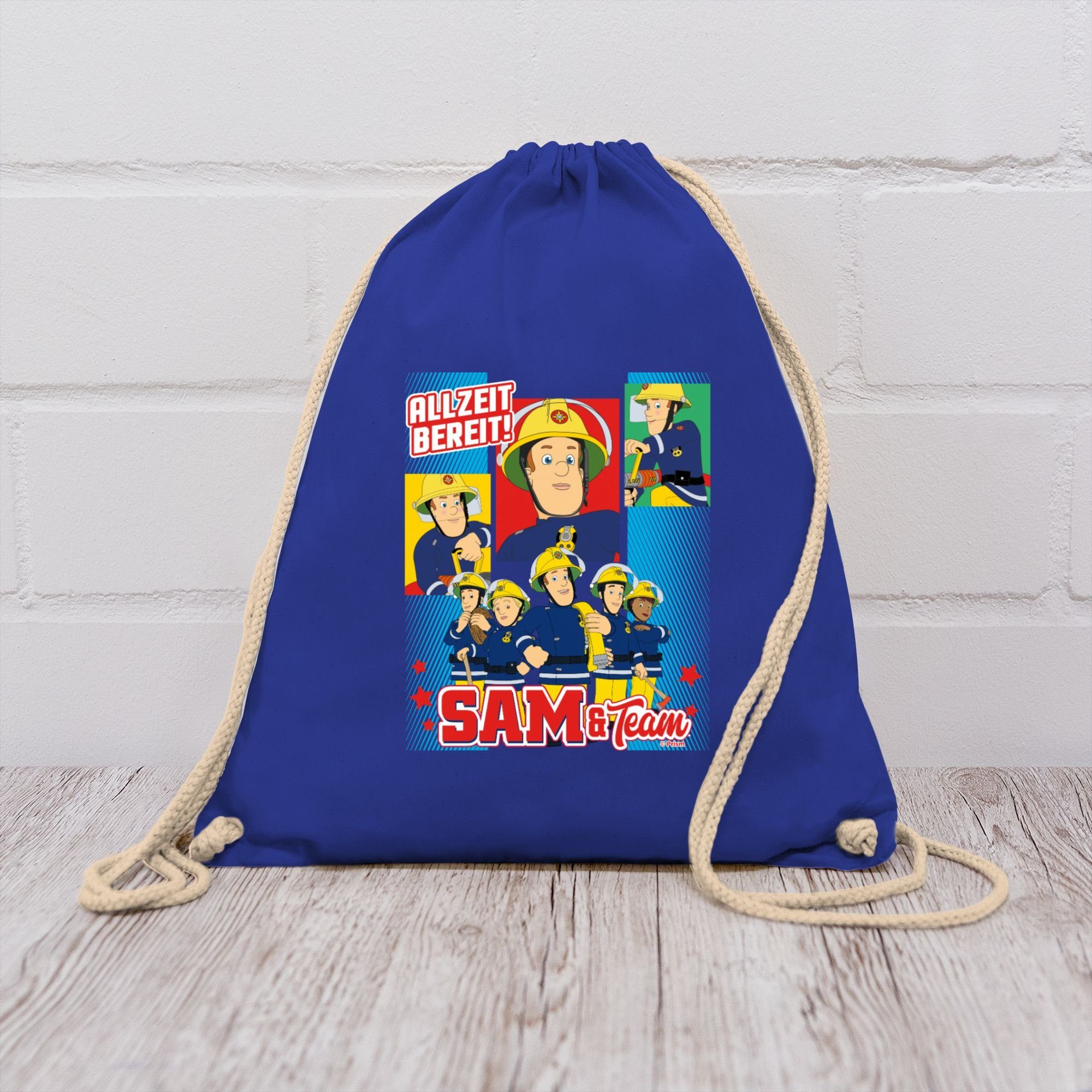 Shirtracer Turnbeutel Allzeit bereit! - Sam & Team, Feuerwehrmann Sam Tasche