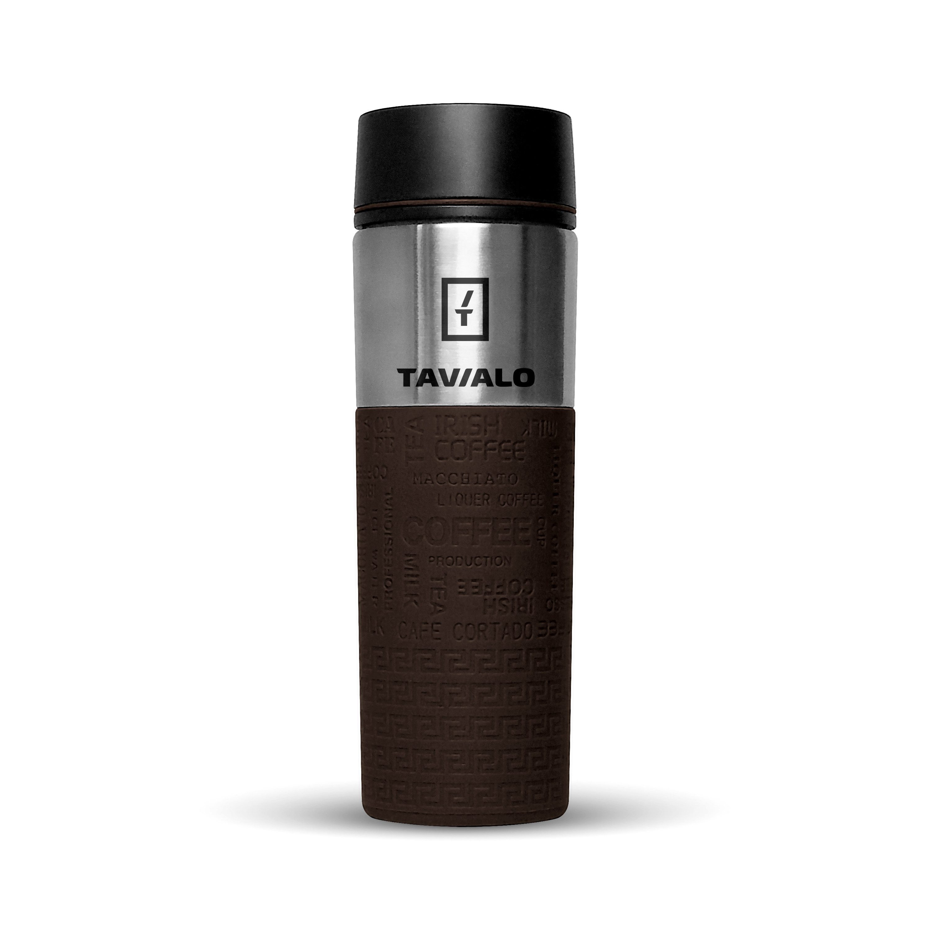 TAVIALO Isolierflasche TAVIALO Thermobecher 380ml Edelstahl BPA-frei 12h heiß/24h kalt, doppelwandig & auslaufsicher, inkl. 2 Silikondichtungen