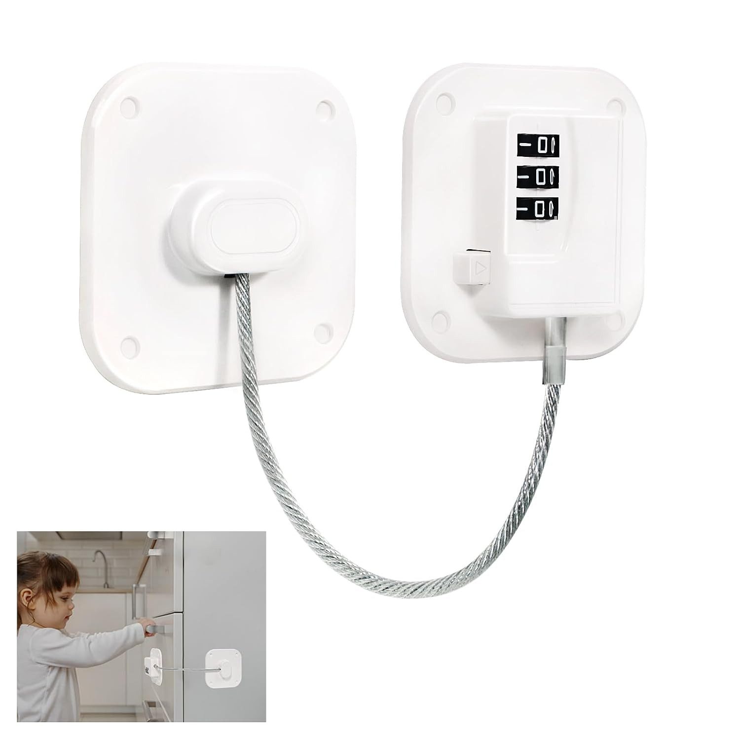 FELIXLEO Aufschraubschloss 2pcs Kühlschrank Schloss mit Code Ohne Bohren Kindersicherung Schrank