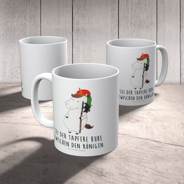 Mr. & Mrs. Panda Kinderbecher Einhorn Junge - Weiß - Geschenk, Mittelalter, Reisetasse, Kaffeetasse, Kunststoff, Förderung der Selbstständigkeit