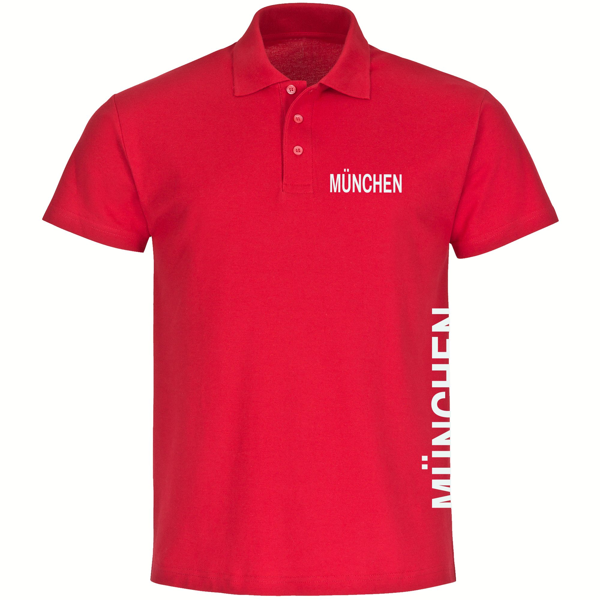 Poloshirt München rot - Brust & Seite - Polo